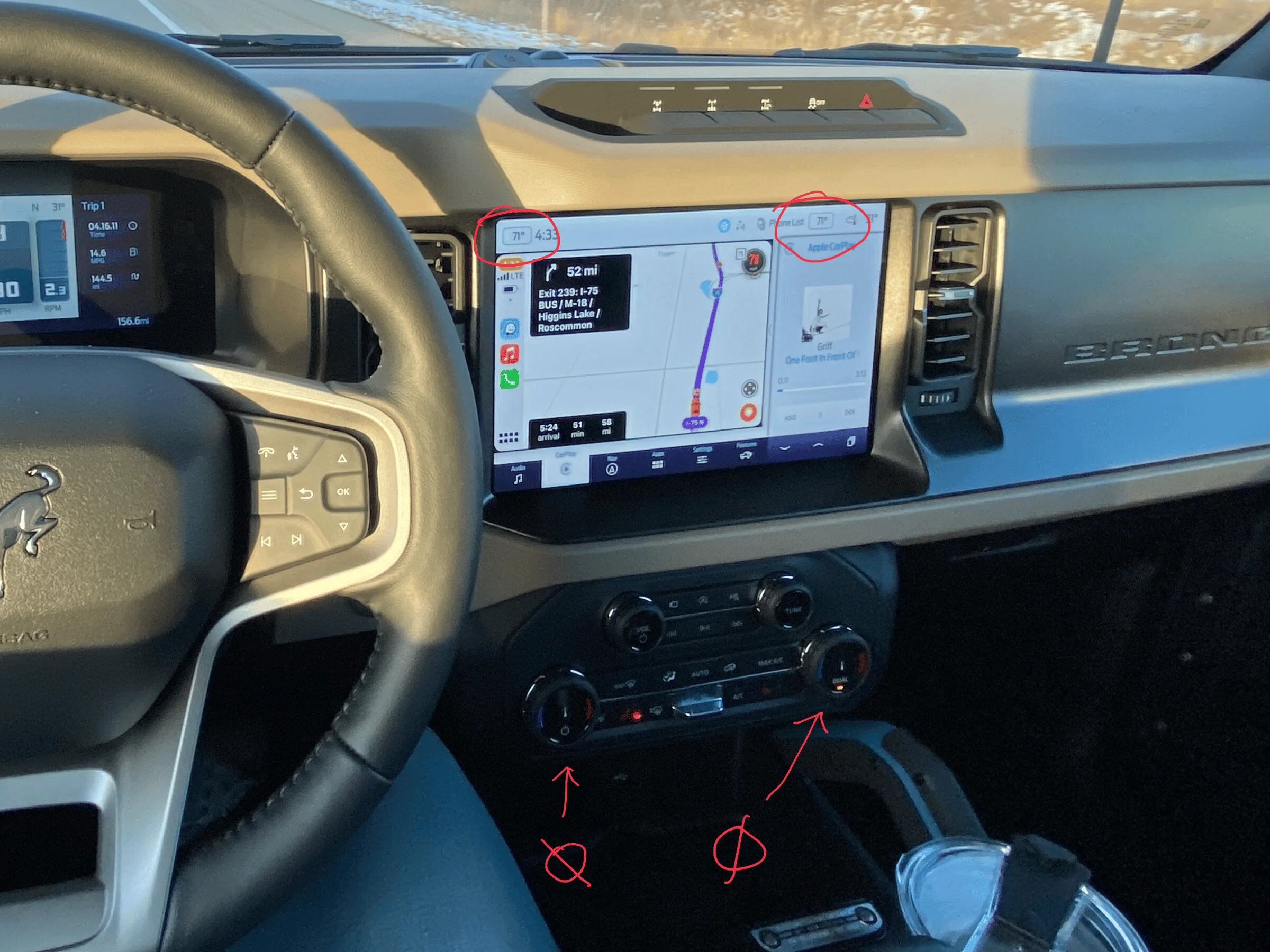 Ford Bronco 2022 Broncos No Longer Have Temperature Setting Displayed on Control Knobs 1642778492272