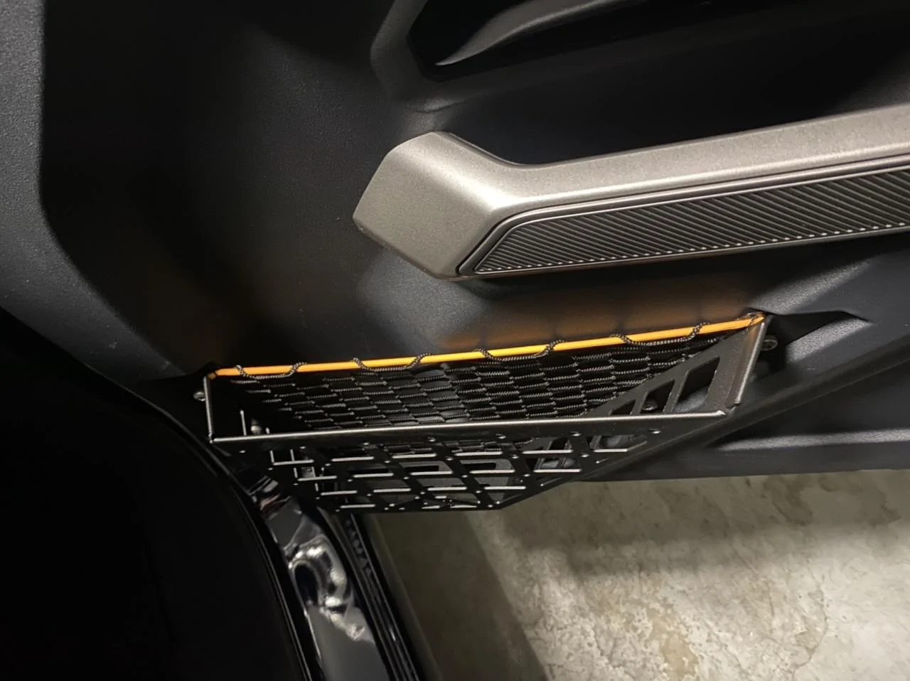 Ford Bronco Mountains 2 metal front door pockets installed 46916227-120D-4214-82A8-04494330E120