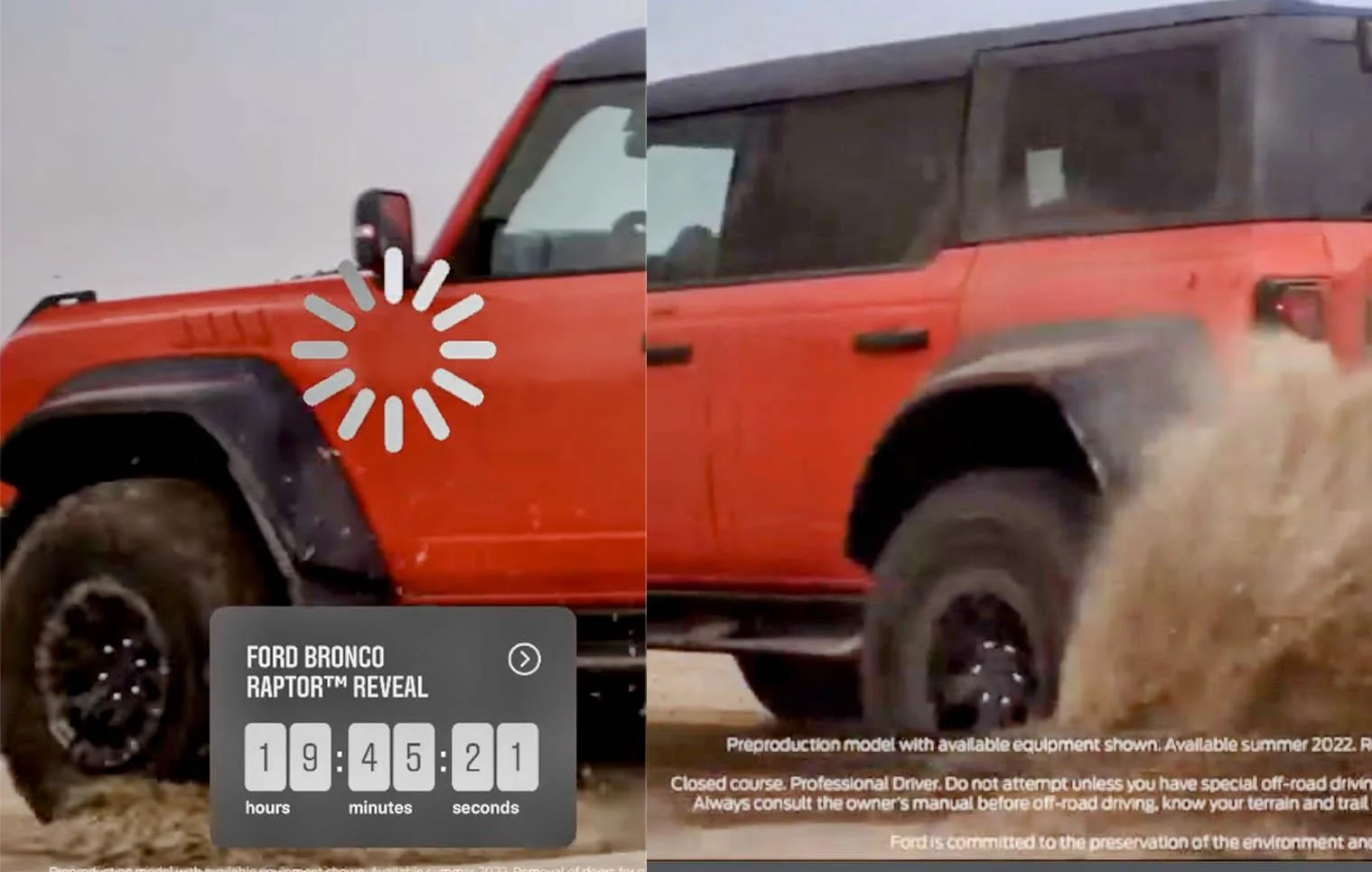 Ford Bronco Bronco Raptor Fender Flares Revealed (From Teaser Video) 2022 Ford Bronco Raptor fender flares