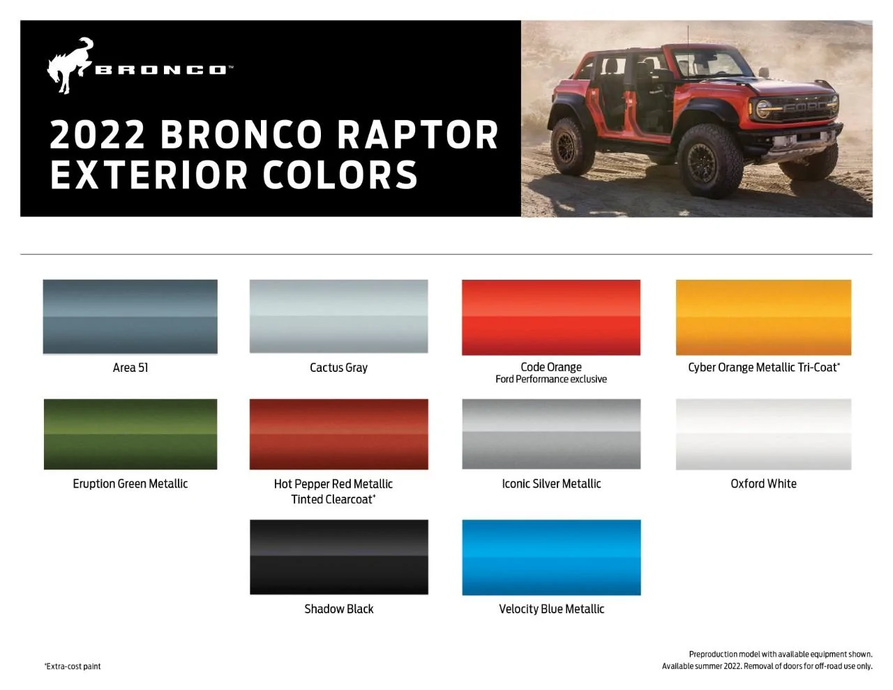 Ford Bronco 🦖 2022 Bronco Raptor Official Reveal! Specs | Info | Wallpaper | Photos | Videos 2022 Ford Bronco Raptor Exterior Colors