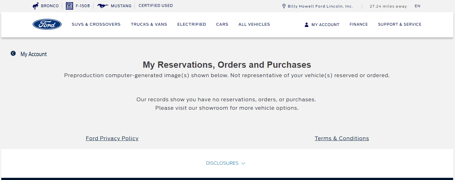 Ford Bronco Ford.com Reservation/Order Page 1643038762229