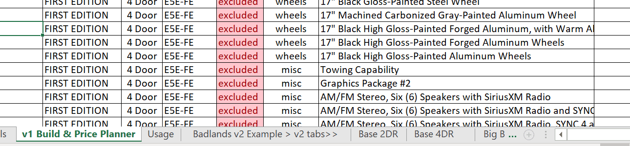 Ford Bronco Bronco6g Build & Price Planner Spreadsheet 2020-08-18 (2)