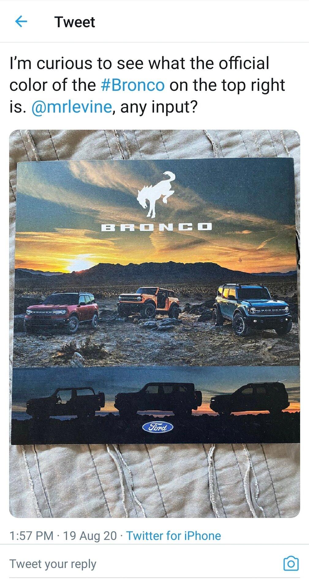 Ford Bronco Cactus Grey or Area 51...Confirmed Screenshot_20200819-143256_Twitter