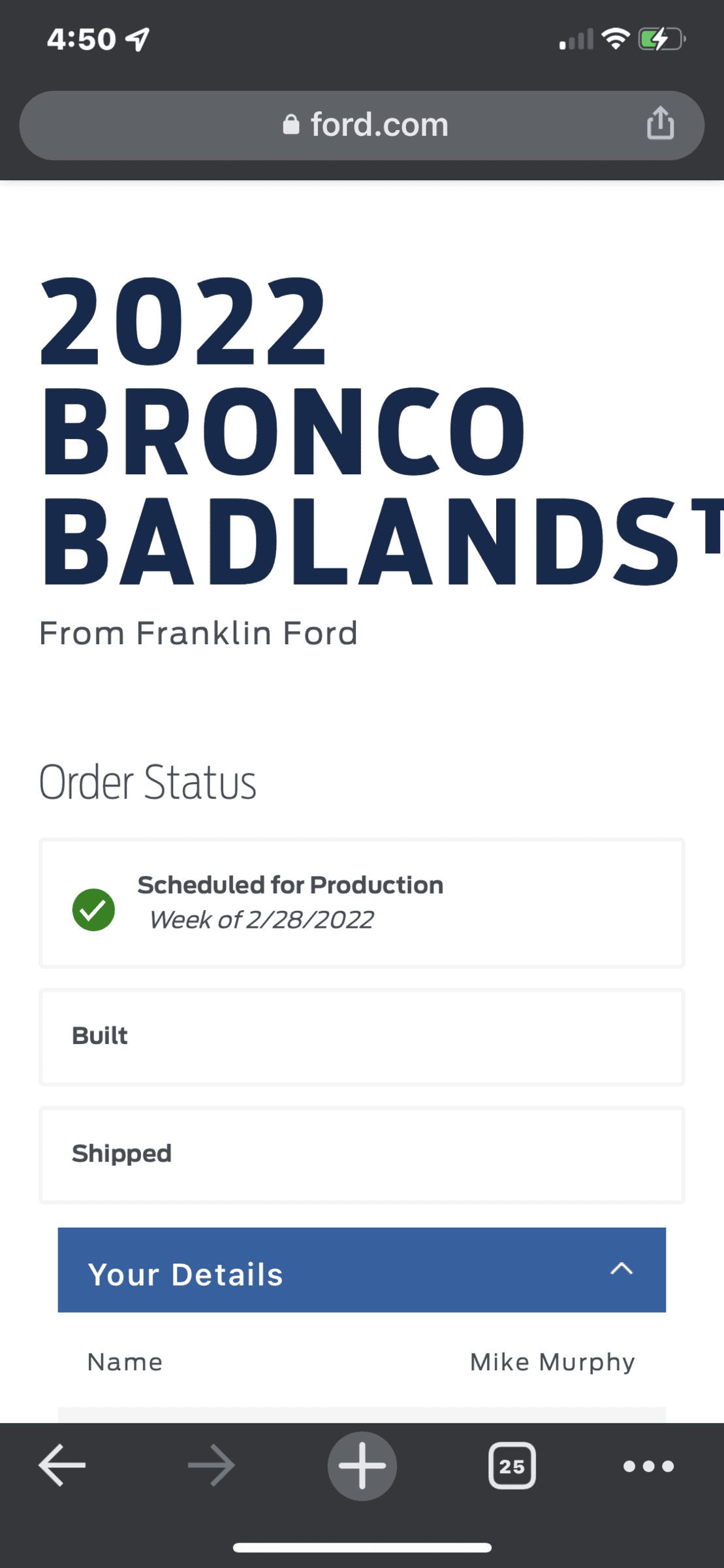 Ford Bronco 02/28/22 Build Week Thread 0FD8B3D1-FAD4-4F5C-A68D-0068670D71B5