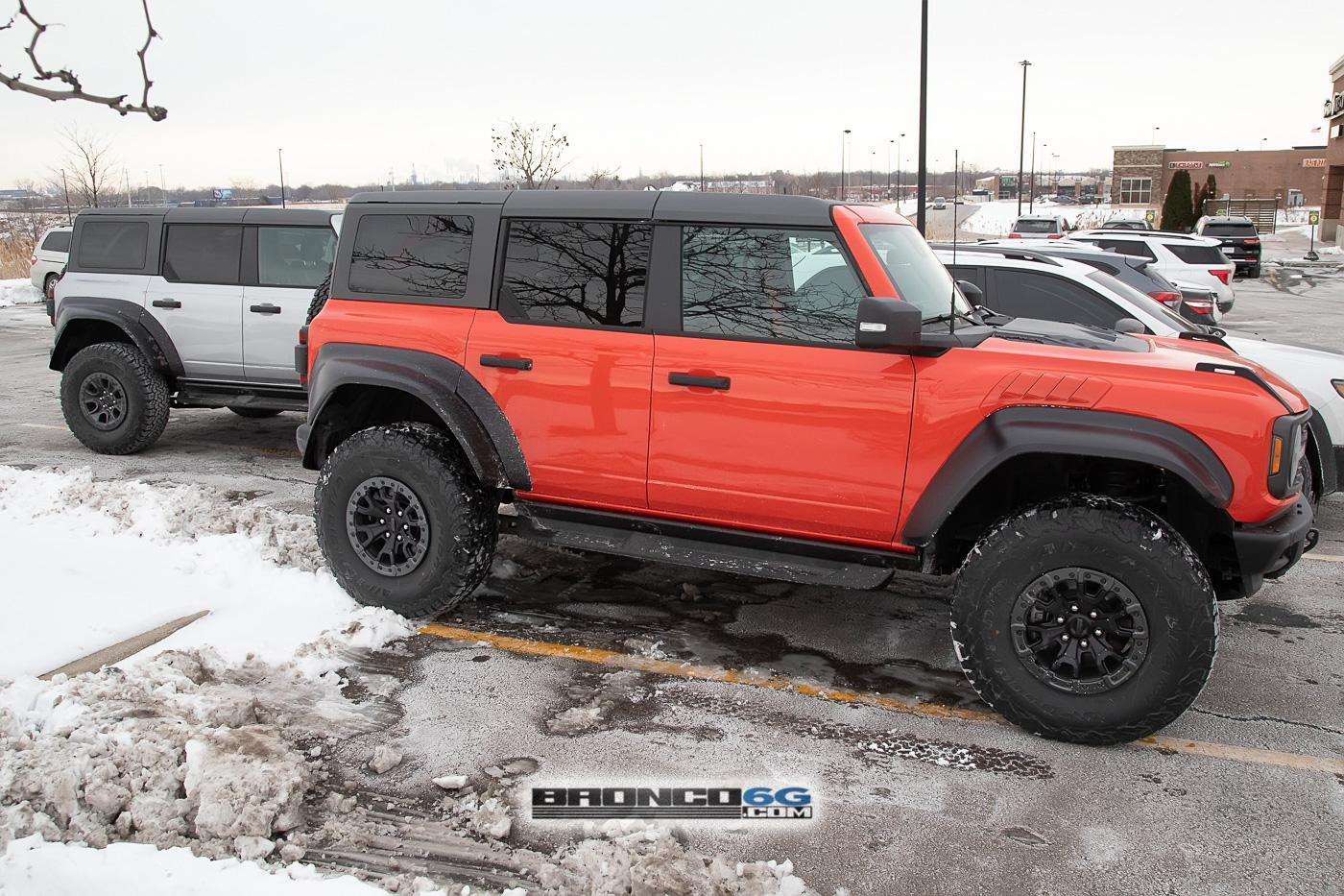 Ford Bronco 📷 Bronco Raptor Spied in Code Orange & Iconic Silver w/ New Interior Accents 2023-bronco-raptor-iconic-silver-spied-11