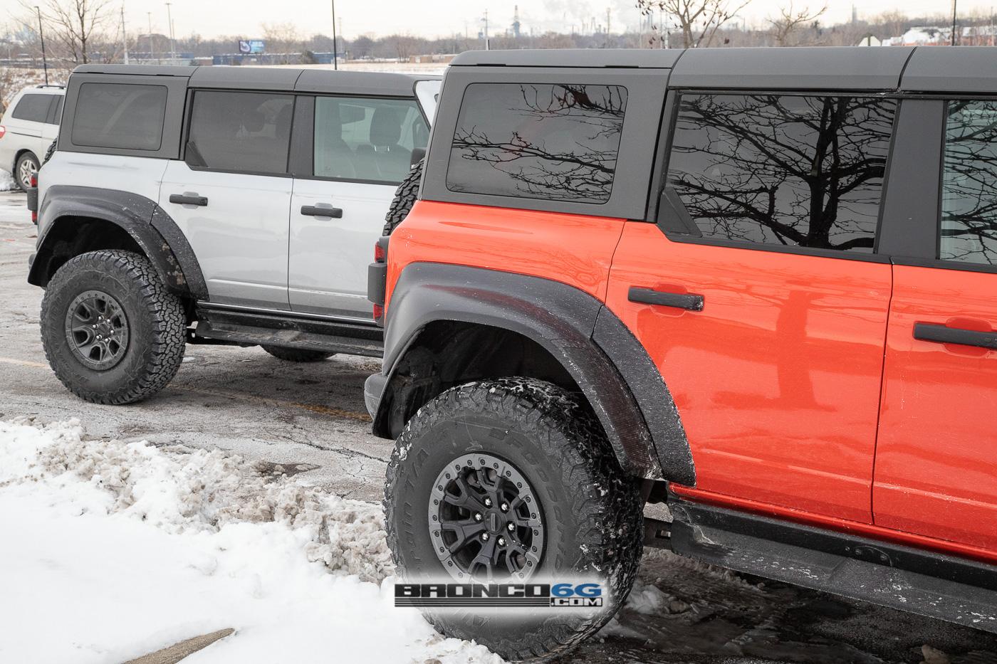 Ford Bronco 📷 Bronco Raptor Spied in Code Orange & Iconic Silver w/ New Interior Accents 2023-bronco-raptor-iconic-silver-spied-12