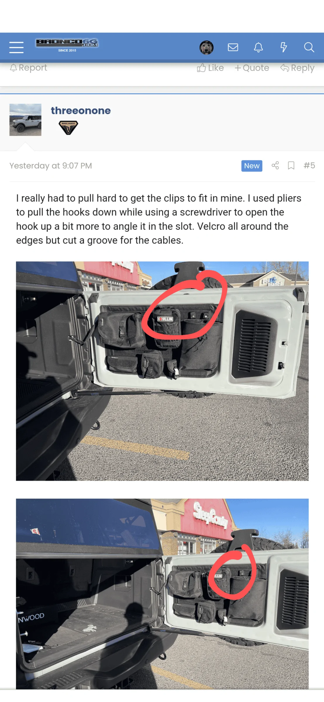 Ford Bronco Tailgate molle panel not fitting correctly? Screenshot_20220127-142032