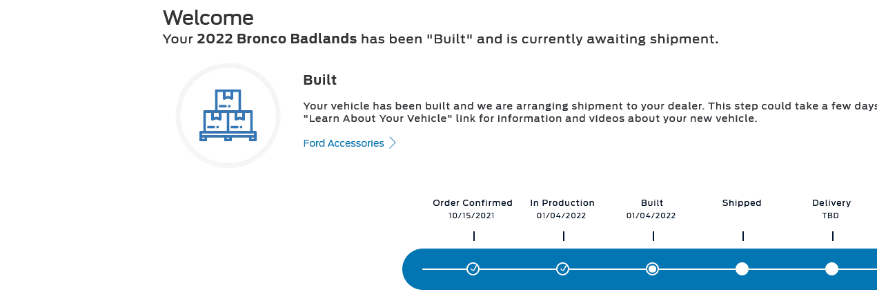 Ford Bronco 🛠 1/3/22 Build Week Group Screenshot 2022-01-28 at 14-03-20 Ford Vehicle Order Tracking Status