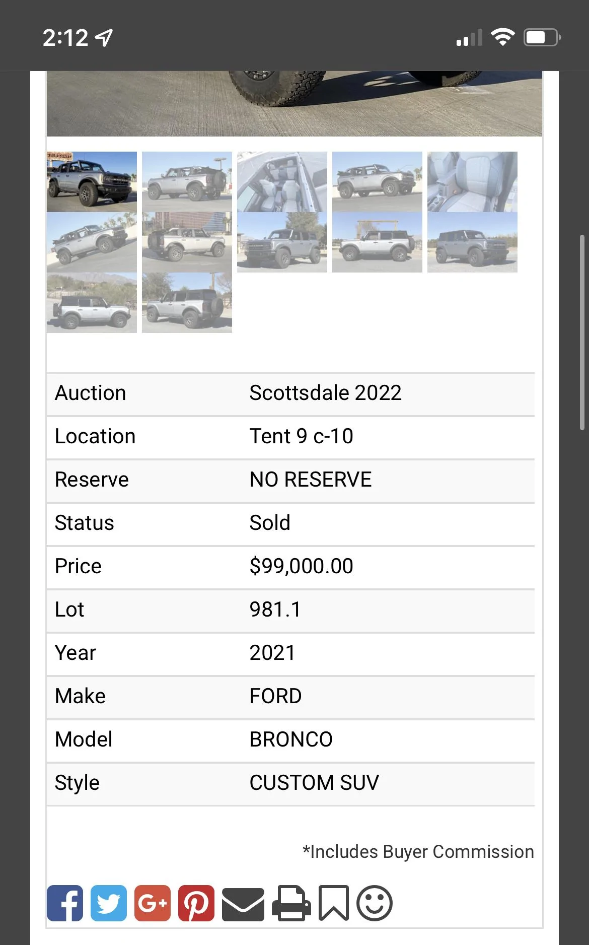 Ford Bronco Barrett Jackson sales today B0E73100-C6E7-4762-BCE7-A804260F638E