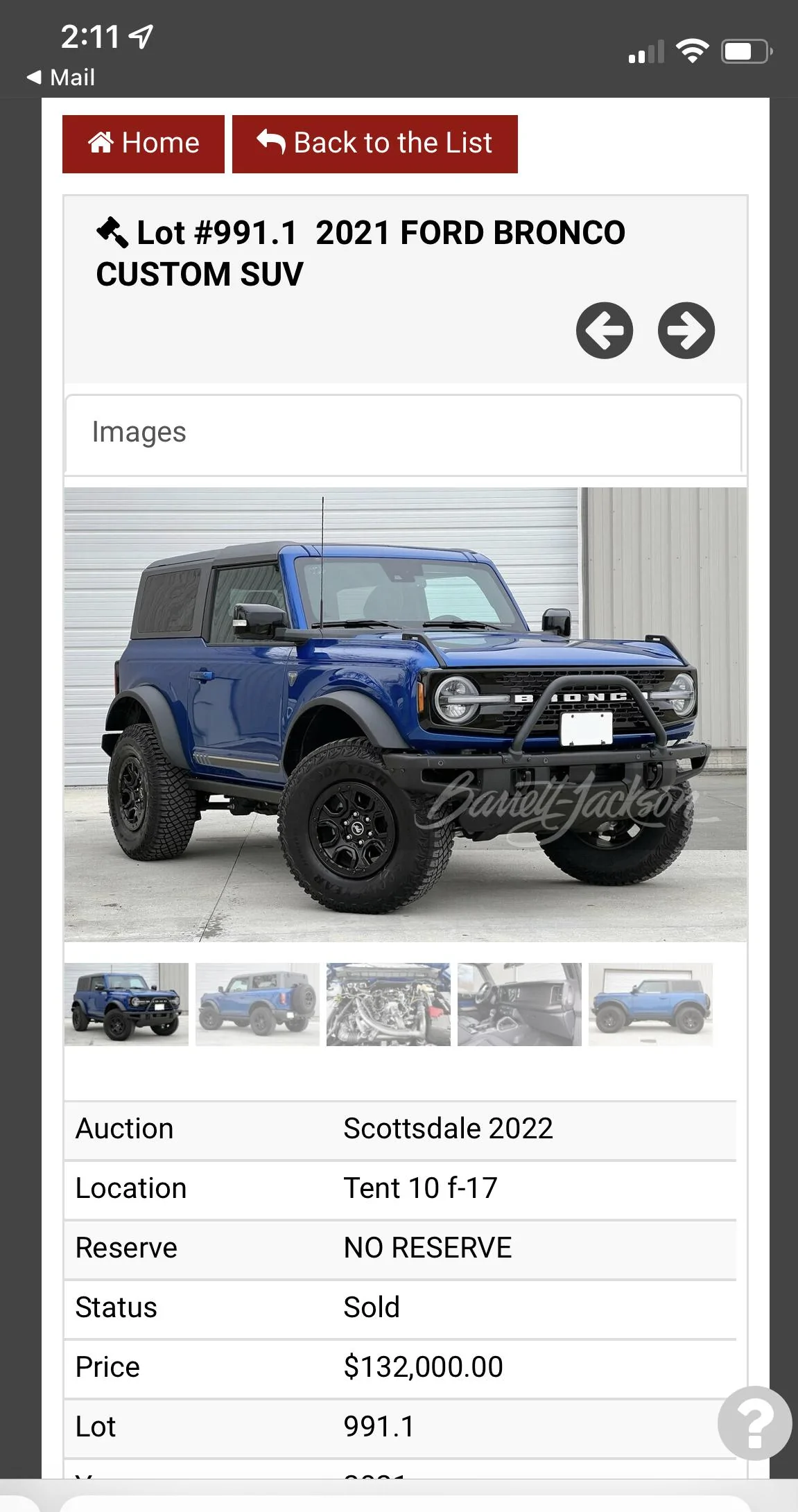 Ford Bronco Barrett Jackson sales today EC1FA7B4-5E1E-4959-97DF-51698DE433AE