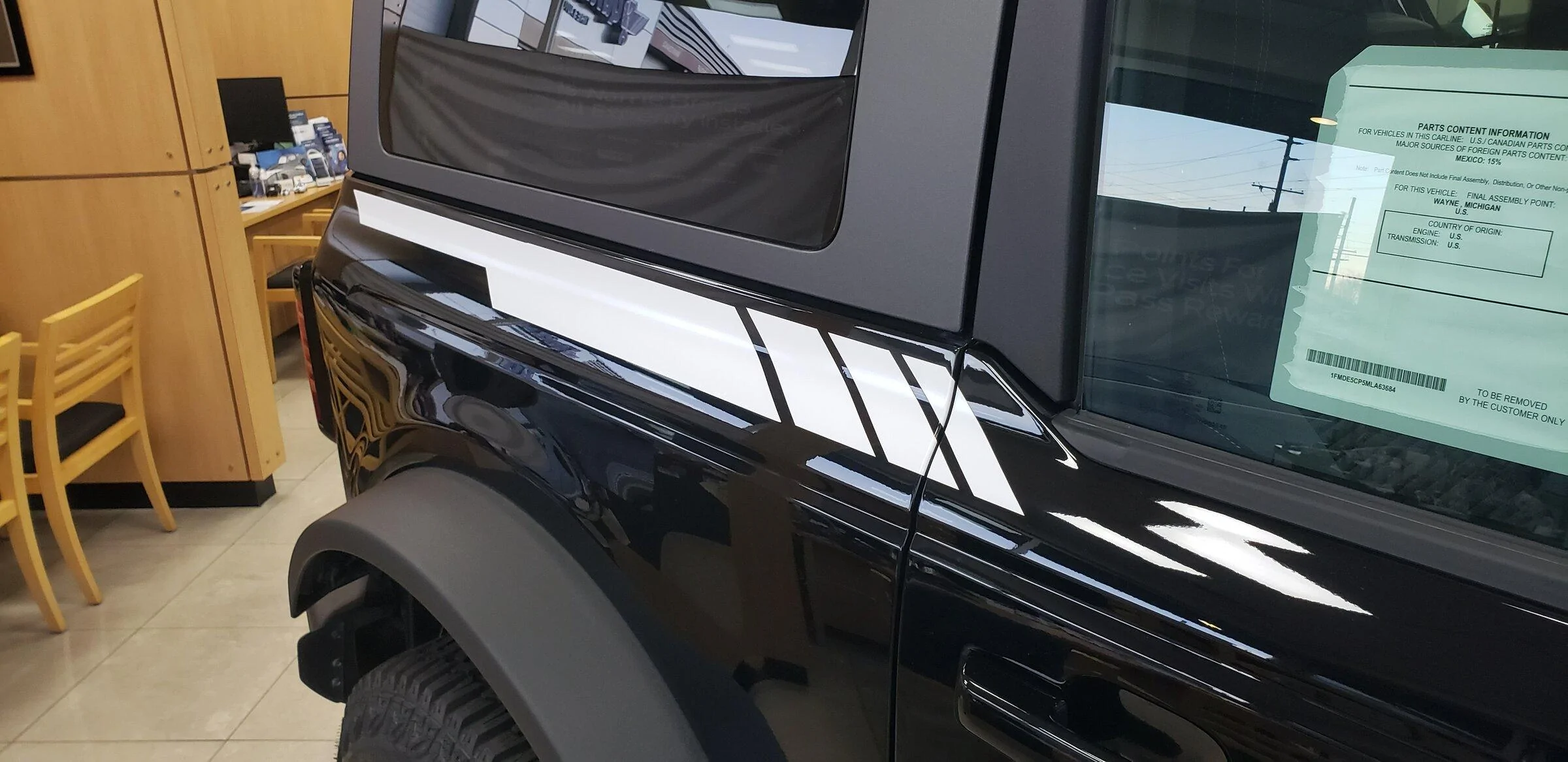 Ford Bronco Decals for hood, windows, and side stripes 20220121_164843