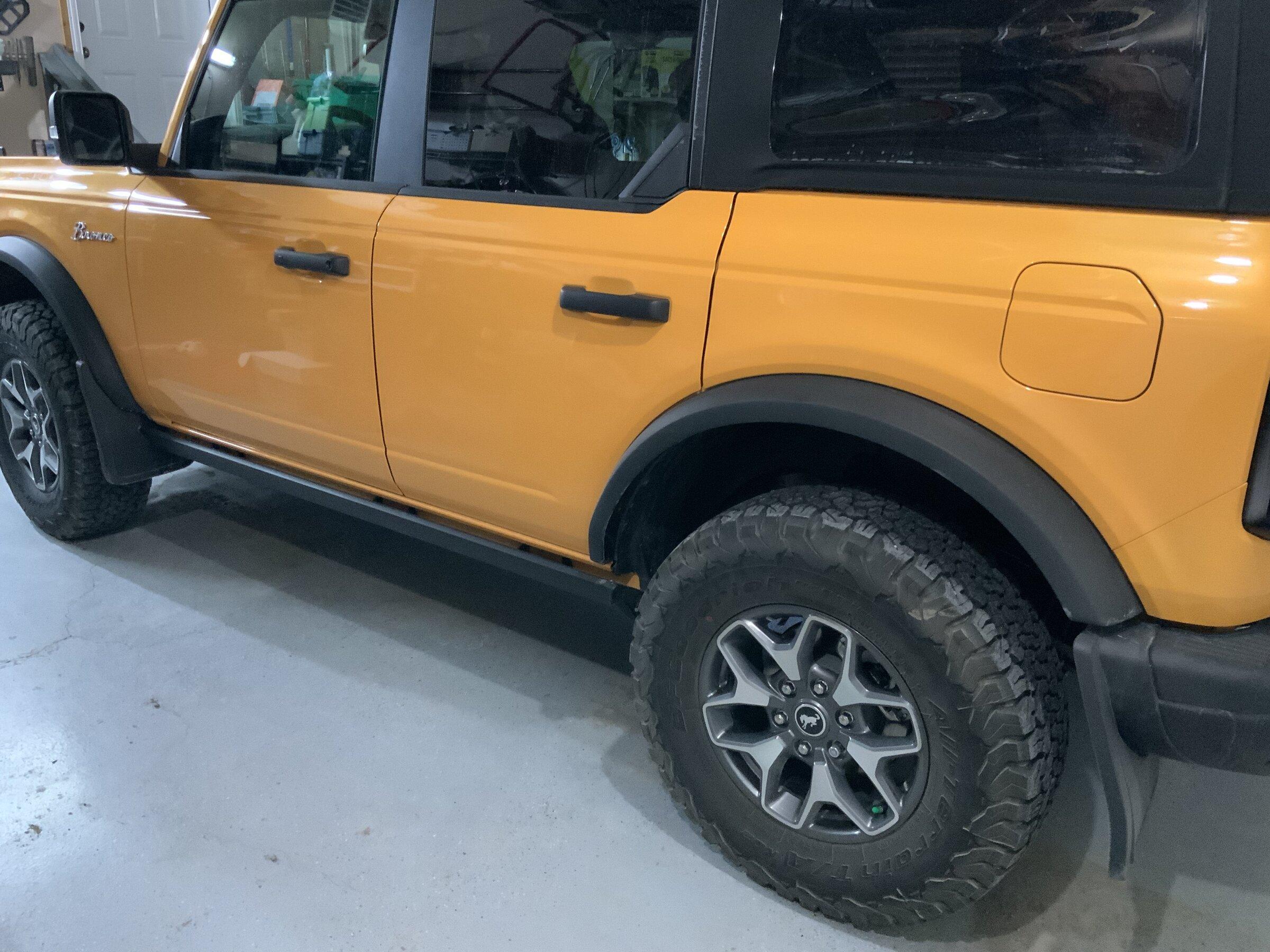 Ford Bronco More OEM Splash Guard installed details DE26D39D-F864-4B3E-9AEA-0C4A833AC17E