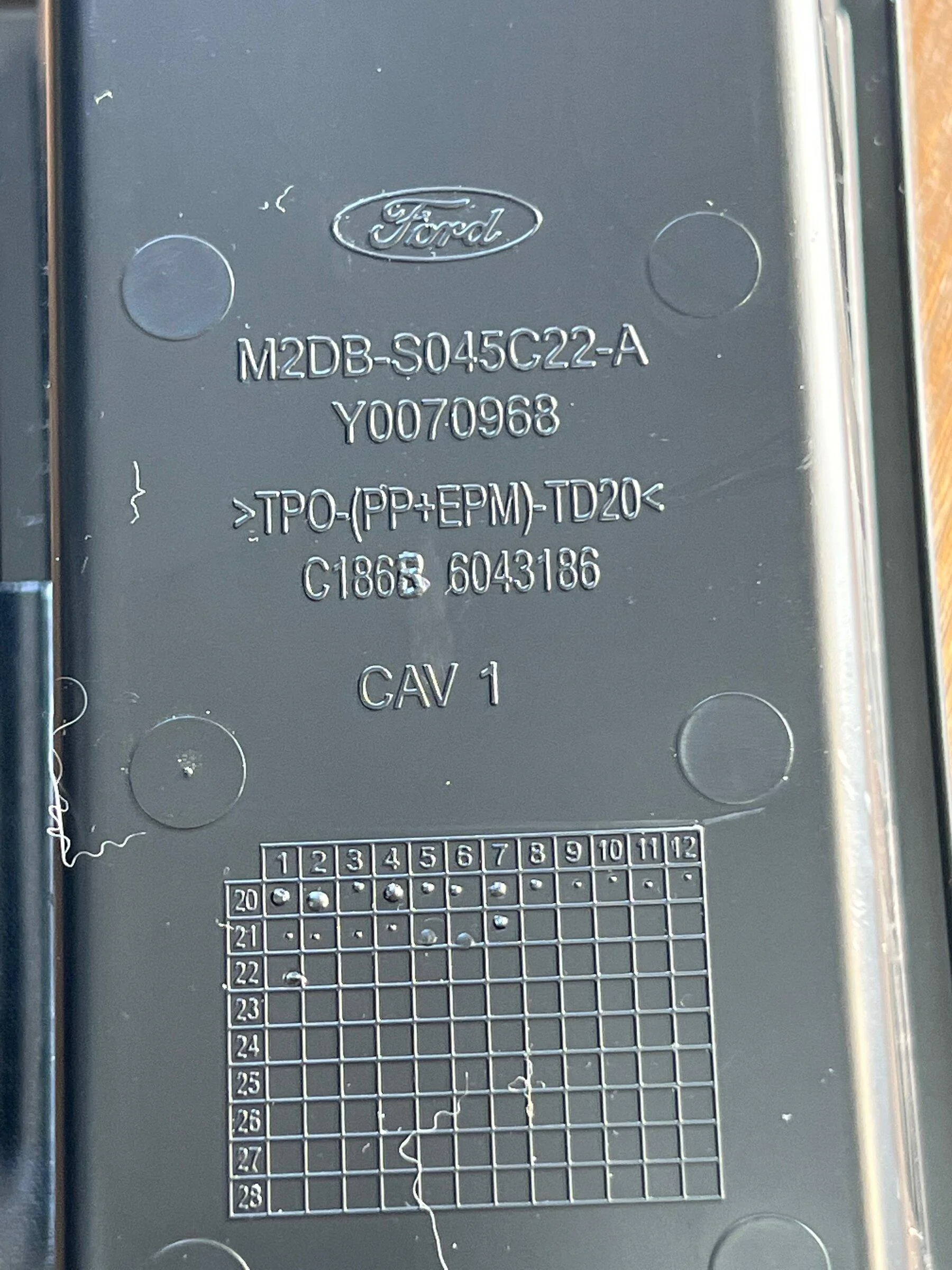 Ford Bronco Extra plastic bin taped inside console? bronco extra part - 2