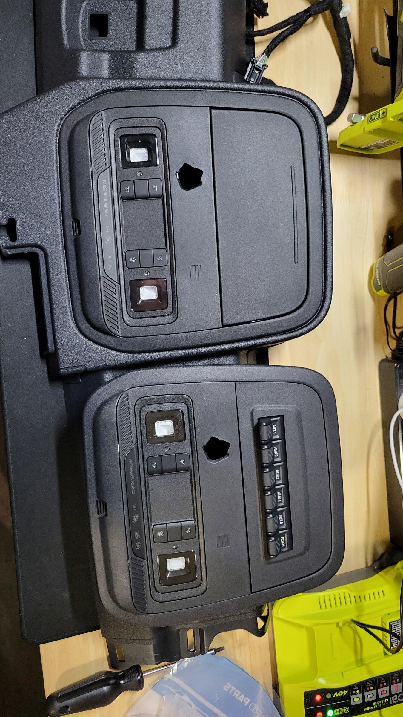 Ford Bronco Aux Upfitter Overhead Switches installed! - DIY writeup instructions & photos 20220130_203437