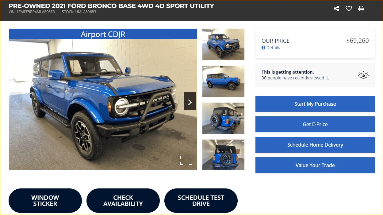 Ford Bronco I'm driving a gold mine!! 1643648035342