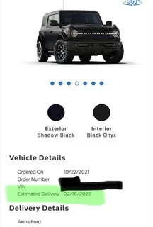 Ford Bronco Micro chip hold causing delivery delays 67F705CA-B4FE-40DD-ADD2-7A26ACA6A93D