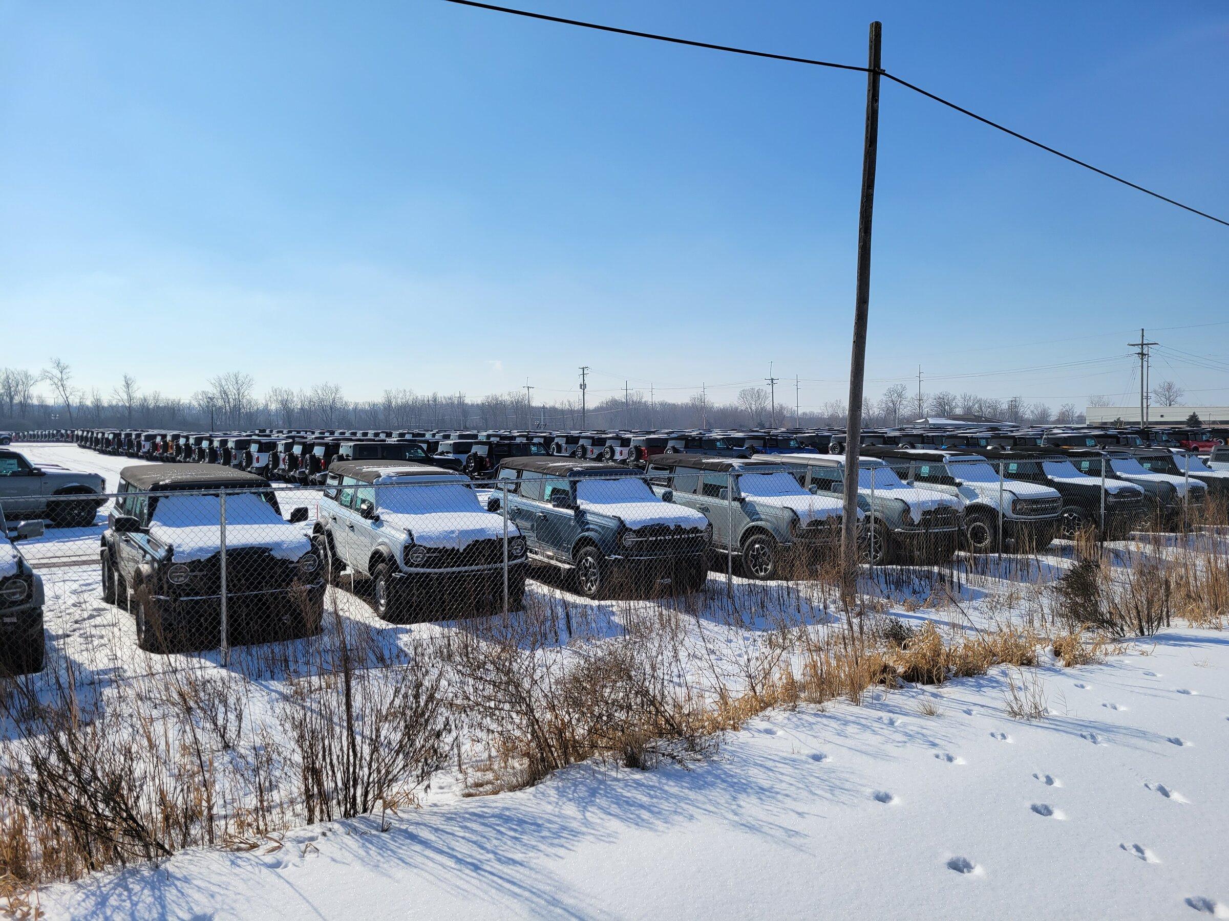 Ford Bronco Broncos galore spotted in holding yard bronc1
