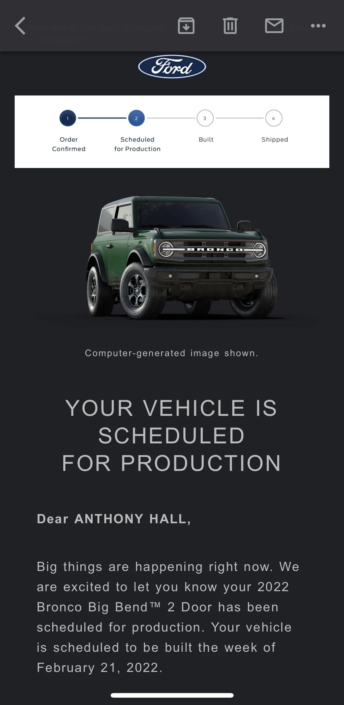 Ford Bronco 2/21/2022 Build Week Group 0572719C-3813-4284-8353-4DA464A6D389