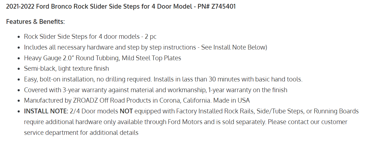 Ford Bronco Need rock sliders suggestions 1643729210317