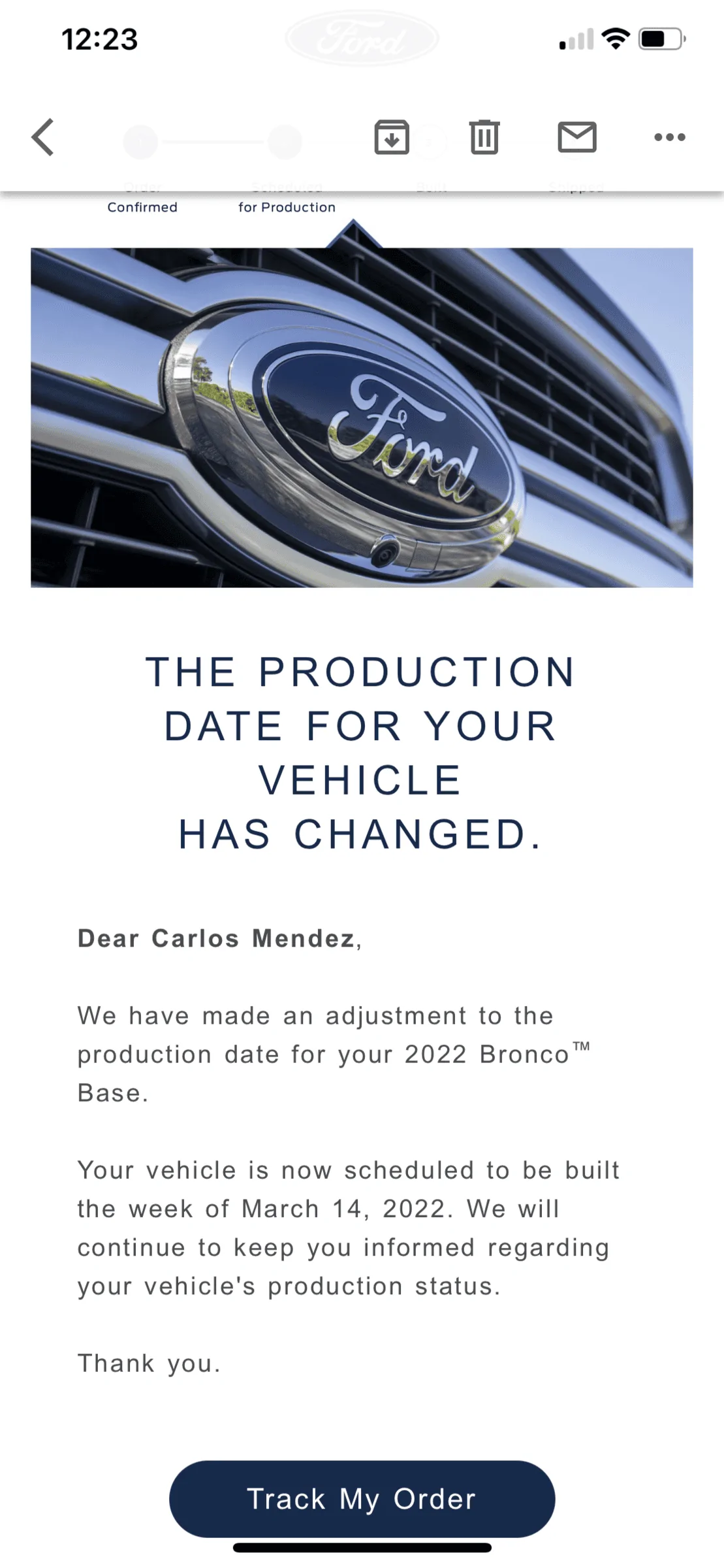 Ford Bronco 02/28/22 Build Week Thread 8A8A842E-BD2A-4CF0-BB96-4307F4310D1A