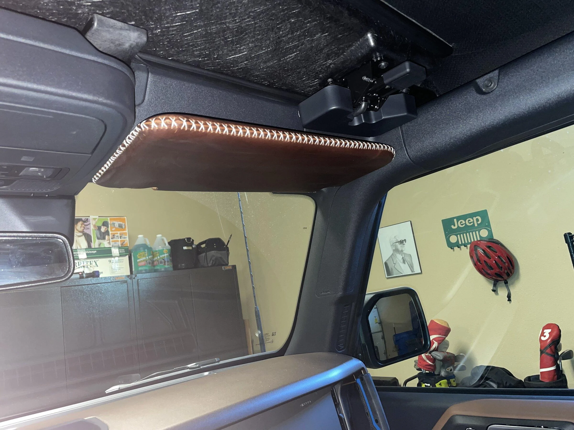 Ford Bronco Leather Sun Visor Cover DIY 862732A6-8F21-413E-BBE3-9FF9D50E2AB9