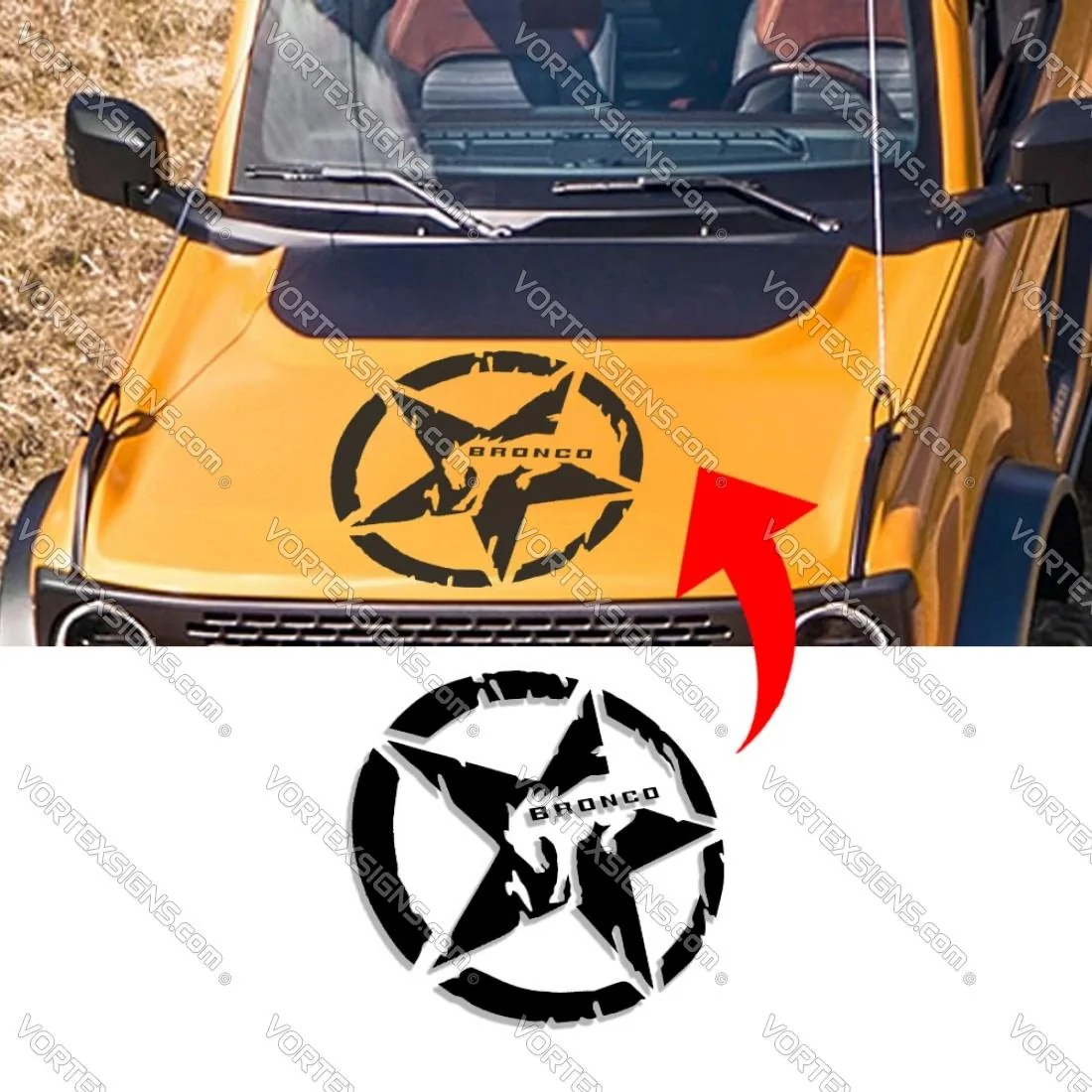 Ford Bronco Wildtrak Hood Graphics broncoStar1-1100x1100