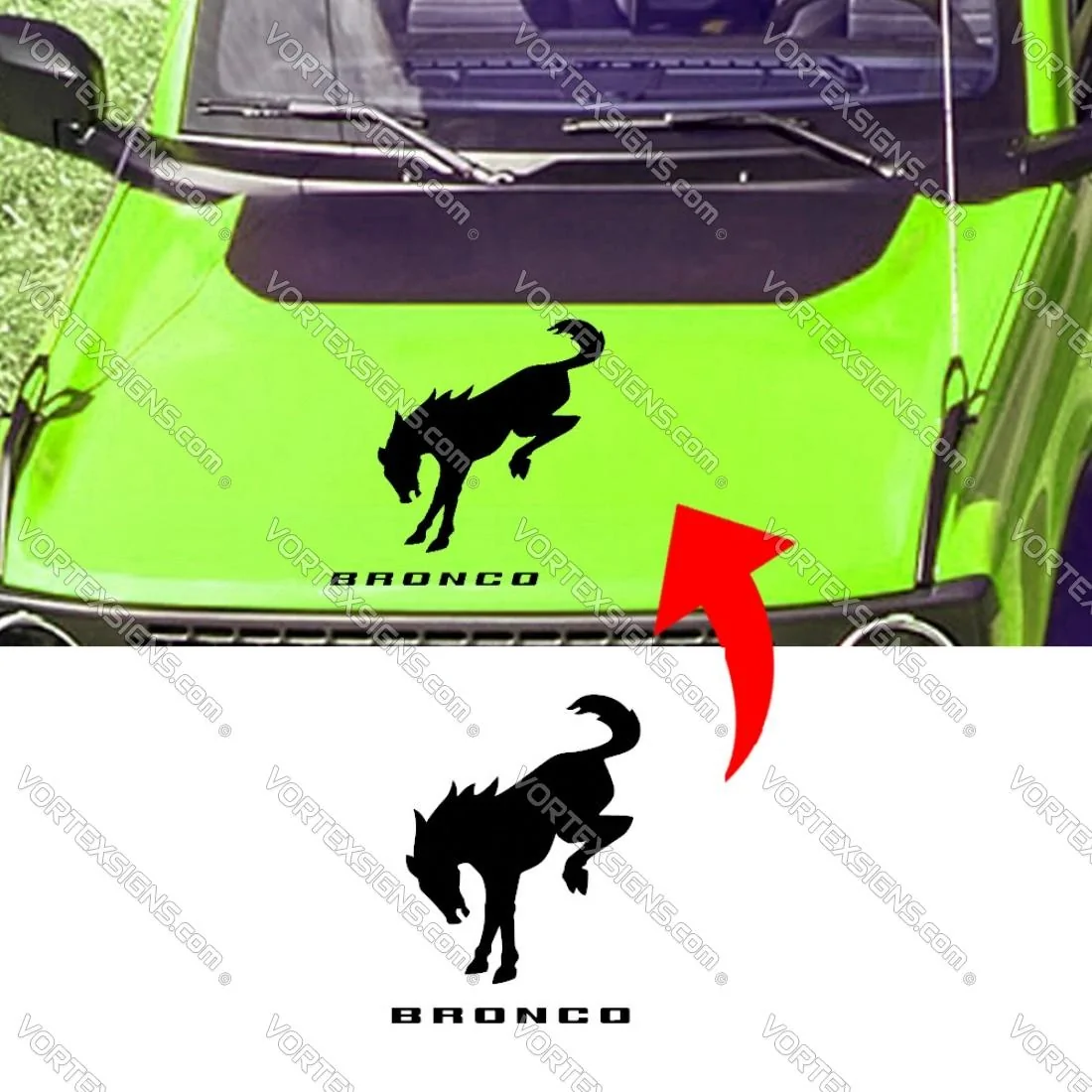 Ford Bronco Wildtrak Hood Graphics bronco-hood-horse2-1100x1100