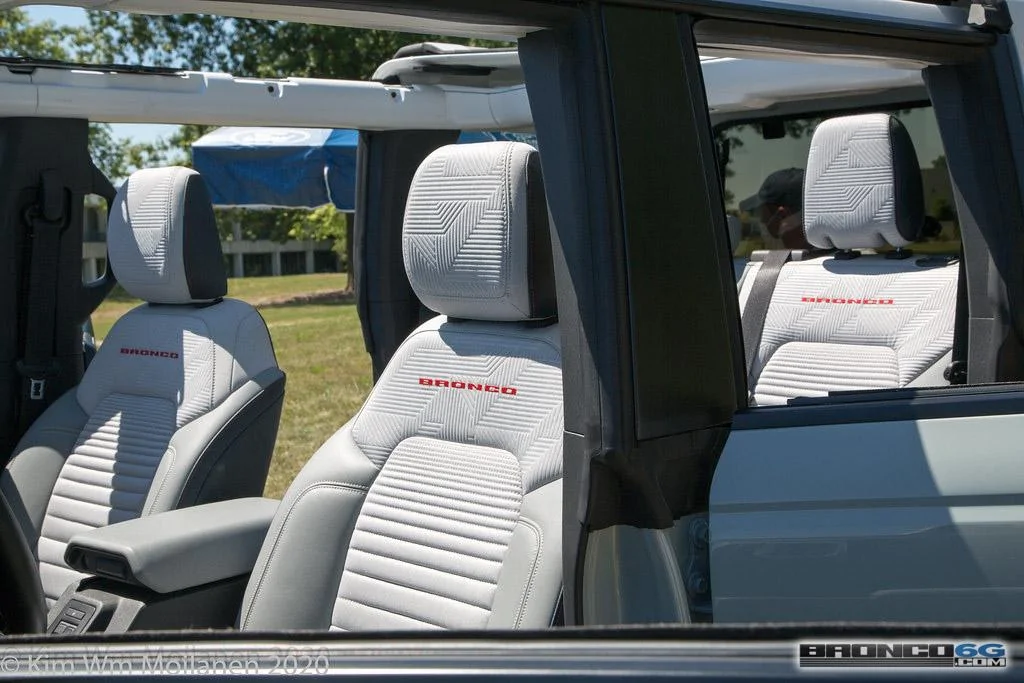 Ford Bronco 90+ More 2021 Bronco & Bronco Sport Photos From Ford Employee Roundup Event 2021 Ford Bronco Cactus Gray White Interior Employee Roundup Event-28
