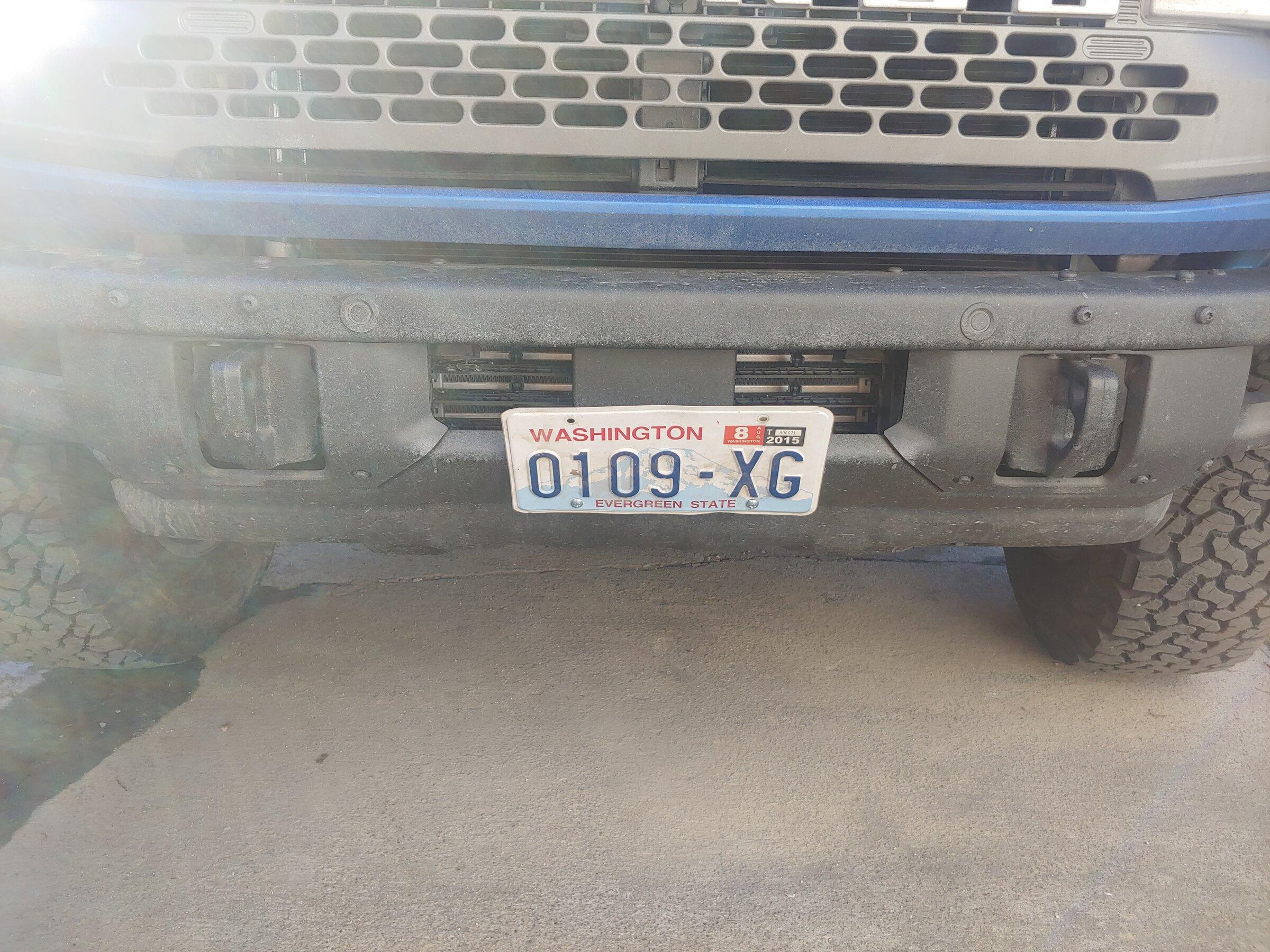 Ford Bronco $5 license plate bracket - non ACC 20220211_152854
