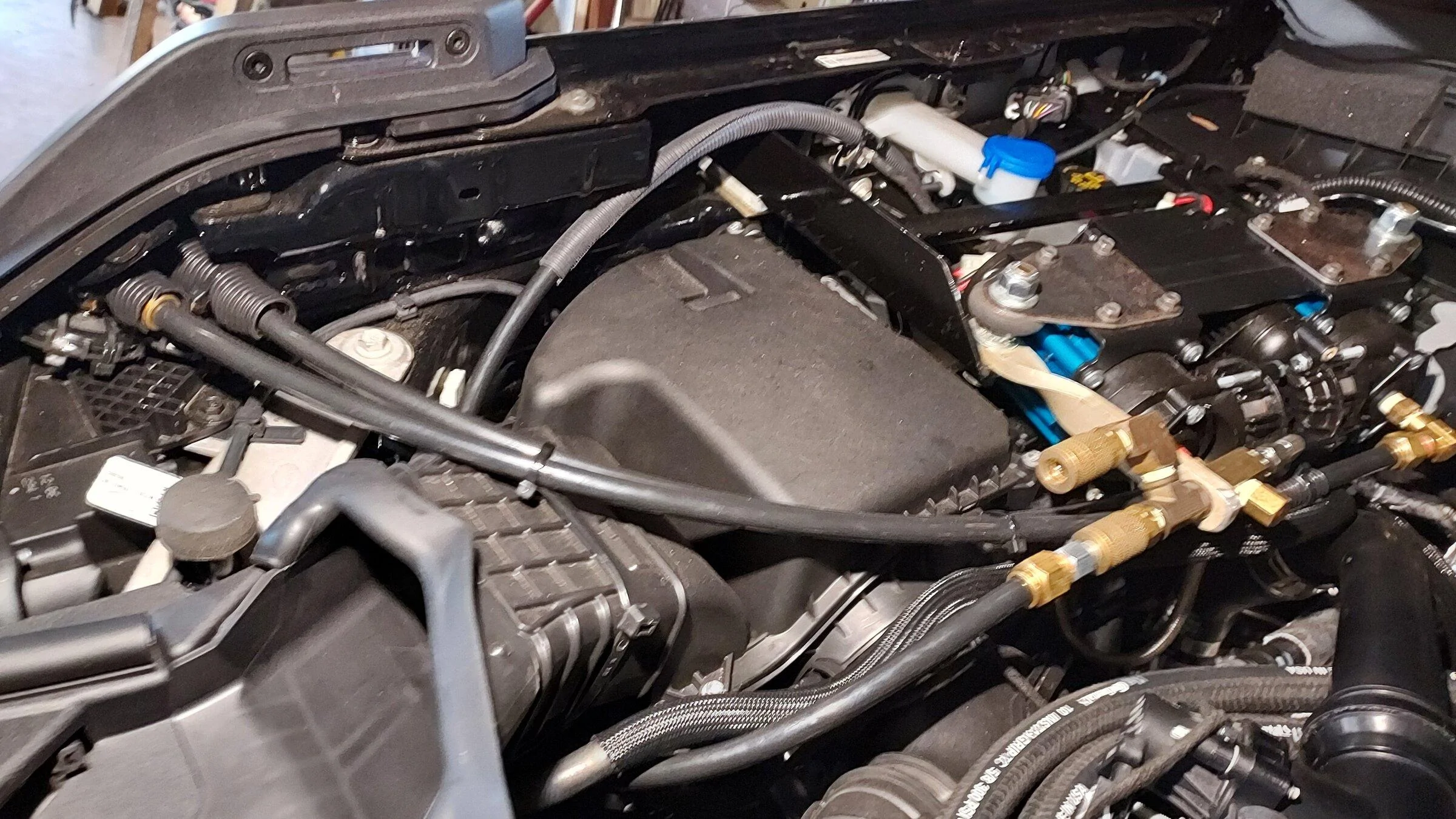 Ford Bronco ARB Dual Compressor Installed - Under Hood 2.7L Engine Compartment 1644688902071