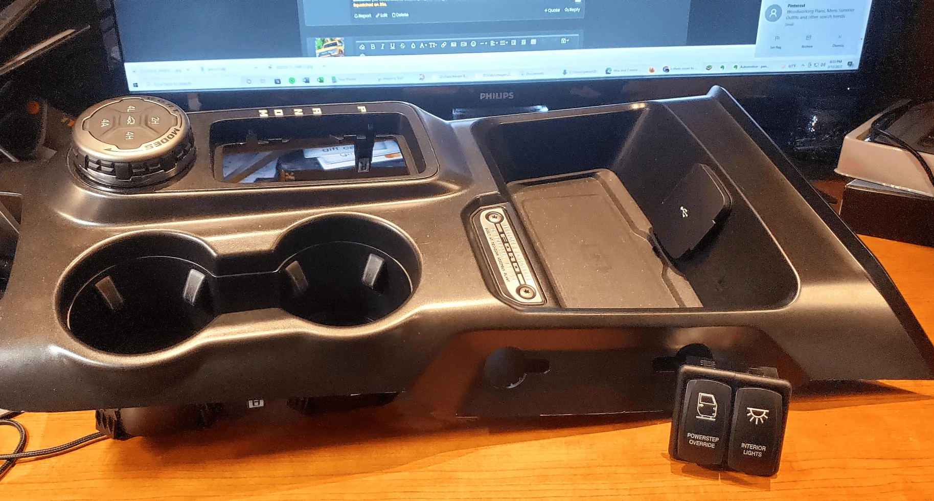 Ford Bronco DIY - Adding Aftermarket Switches to Floor Console for LED Lights and Power Steps 1644790912312