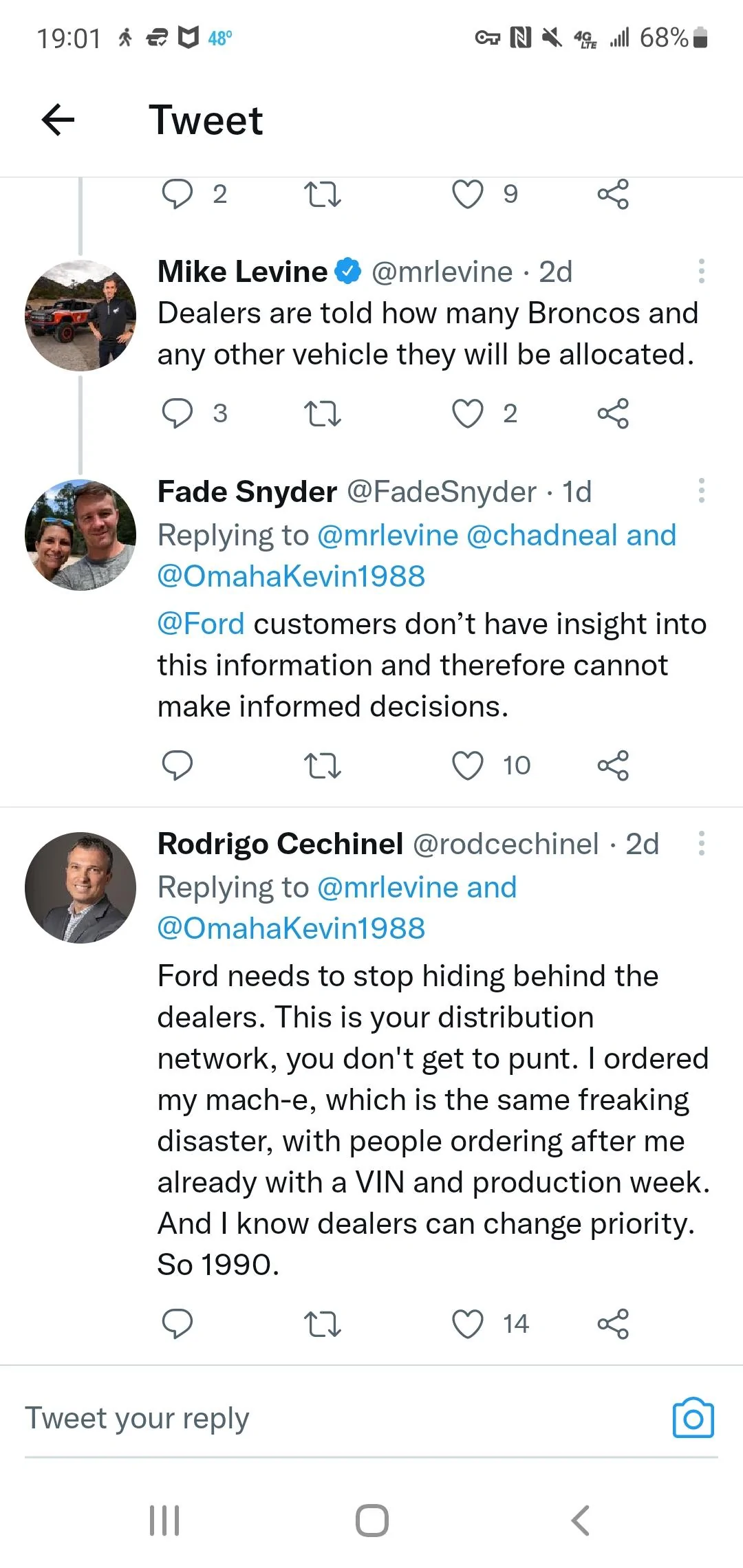 Ford Bronco Questions about dealer allocation Screenshot_20220213-190118_Twitter