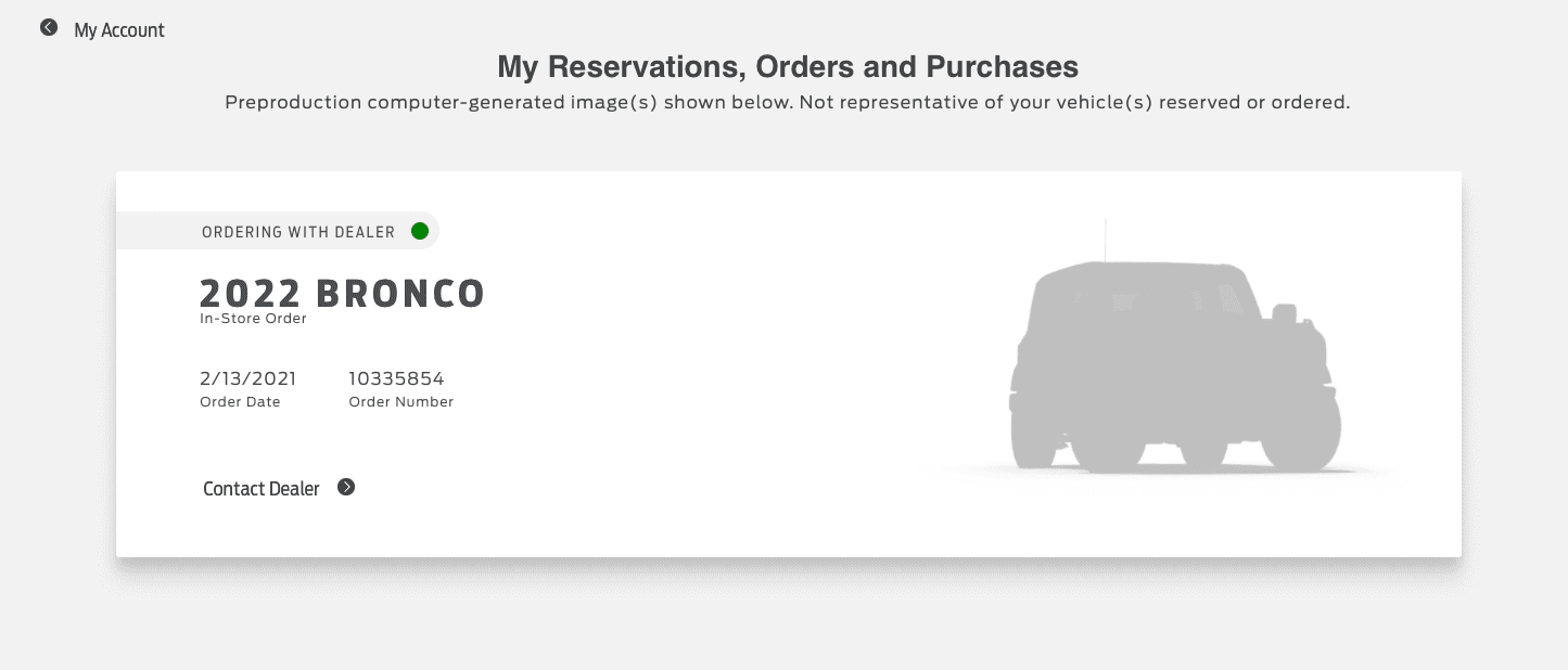 Ford Bronco Does the Ford reservation tracking work for anyone? Screen Shot 2022-02-15 at 4.11.21 PM