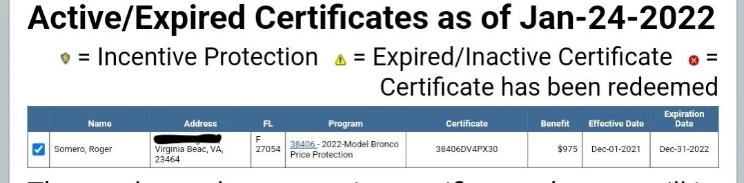 Ford Bronco 2022 price protection issues. 6C2D573B-347A-4D51-8D3D-16209D1568E8_4_5005_c