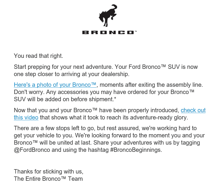 Ford Bronco 🛠 01/24/22 Build Week Group 1644961821850