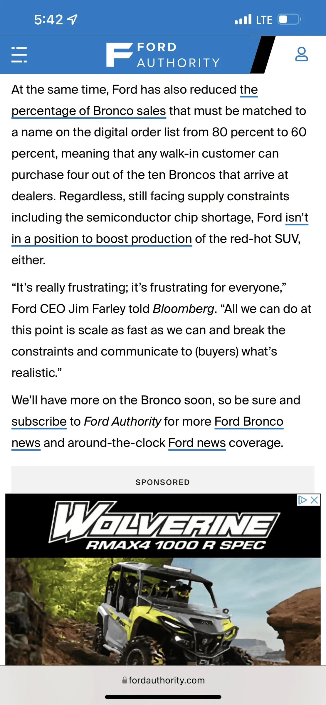 Ford Bronco Ford CEO Jim Farley on Bronco production & price protection [as of 2/14/22] C53C0F40-C9CA-4057-9CFC-95EC65AFCC6B