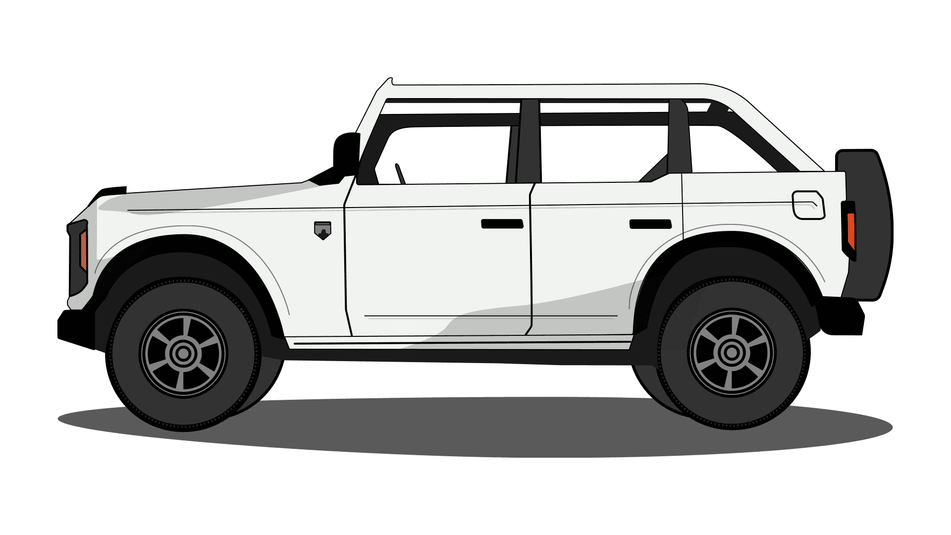 Ford Bronco A Few Bronco Illustrations I Made 4dr_white_top_off