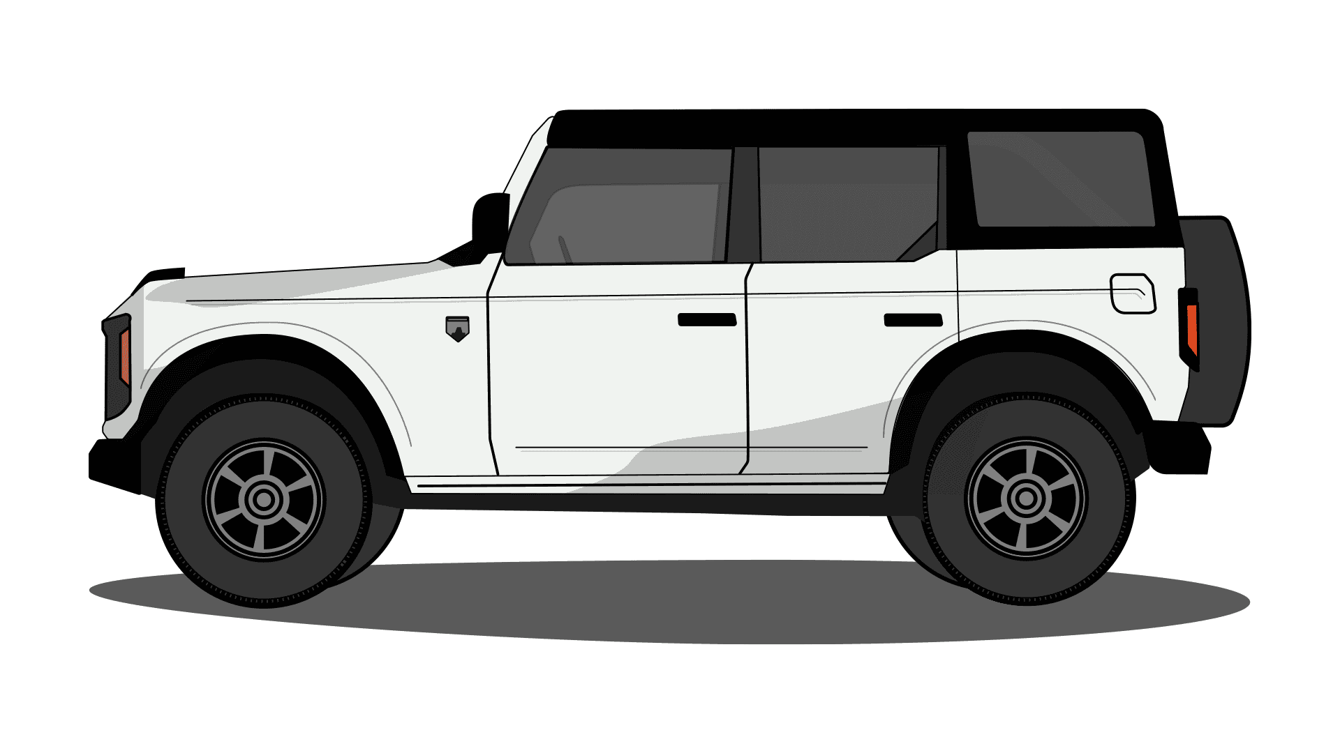 Ford Bronco A Few Bronco Illustrations I Made 4dr_white_top_o