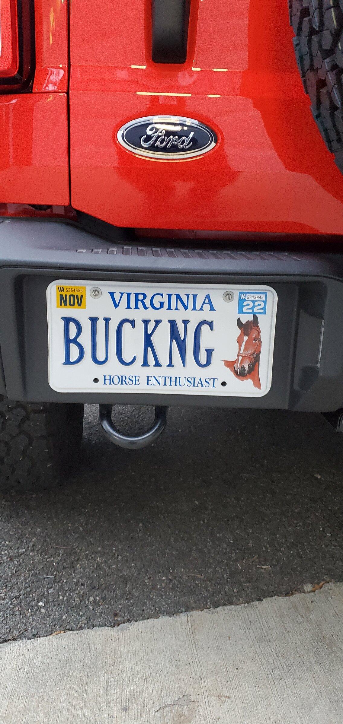 Ford Bronco Custom vanity license plate for Bronco? 20211221_164315