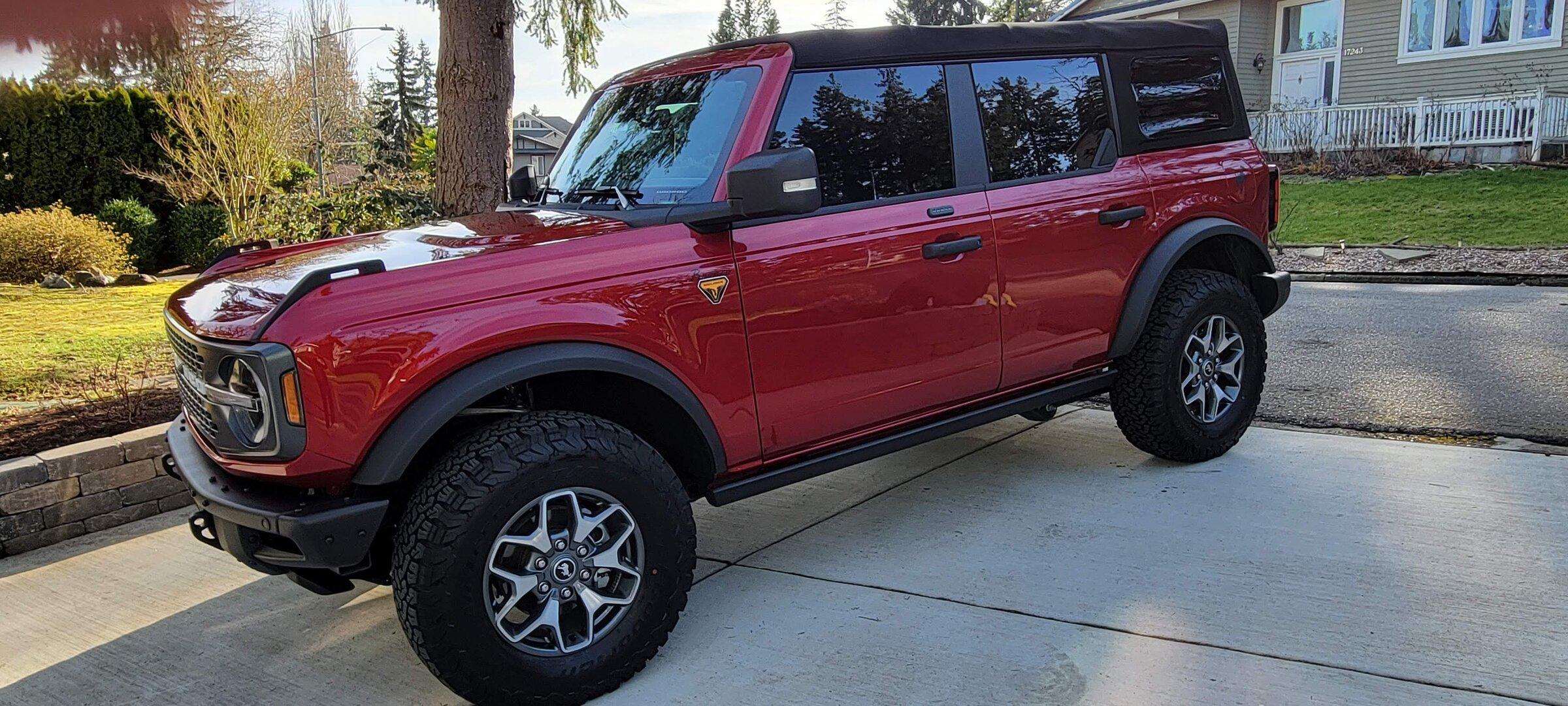 Ford Bronco Front window tinting 20220211_141426