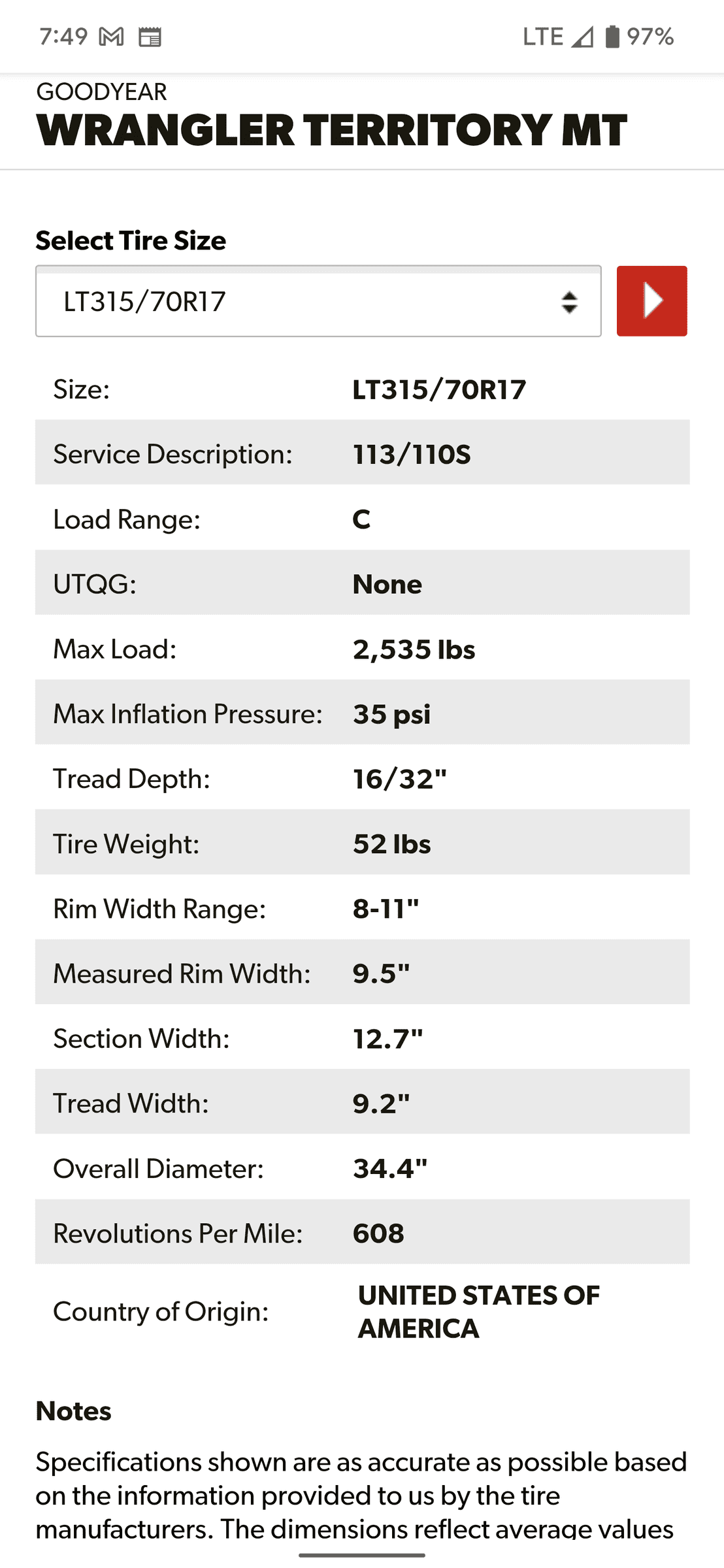 Ford Bronco What tire pressure are Sasquatch people running? Screenshot_20220218-074940