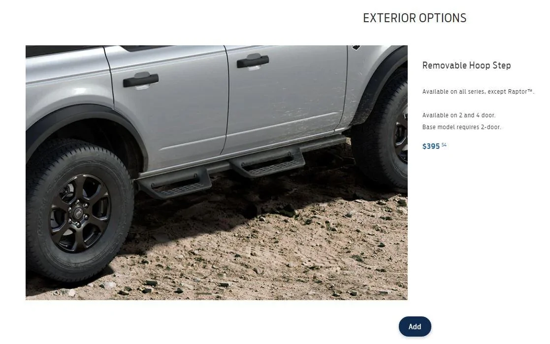 Ford Bronco Bronco Gets Removable Hoop Step Option From Factory HOOPSTEP