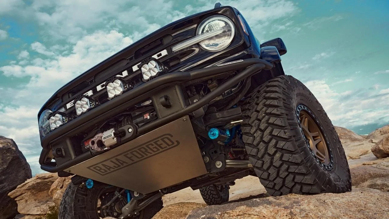 Ford Bronco BAJA FORGED Front Bumper now available for Pre-Order SKIDPLATE UPCLOSE