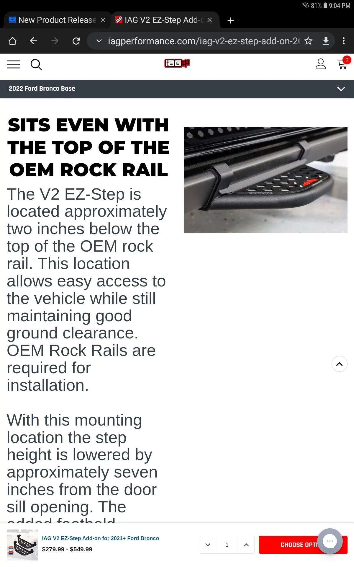 Ford Bronco New Product Release: IAG EZ-Step Add-on Kits for 2021+ Ford Bronco Screenshot_20220225-210441_Chrom