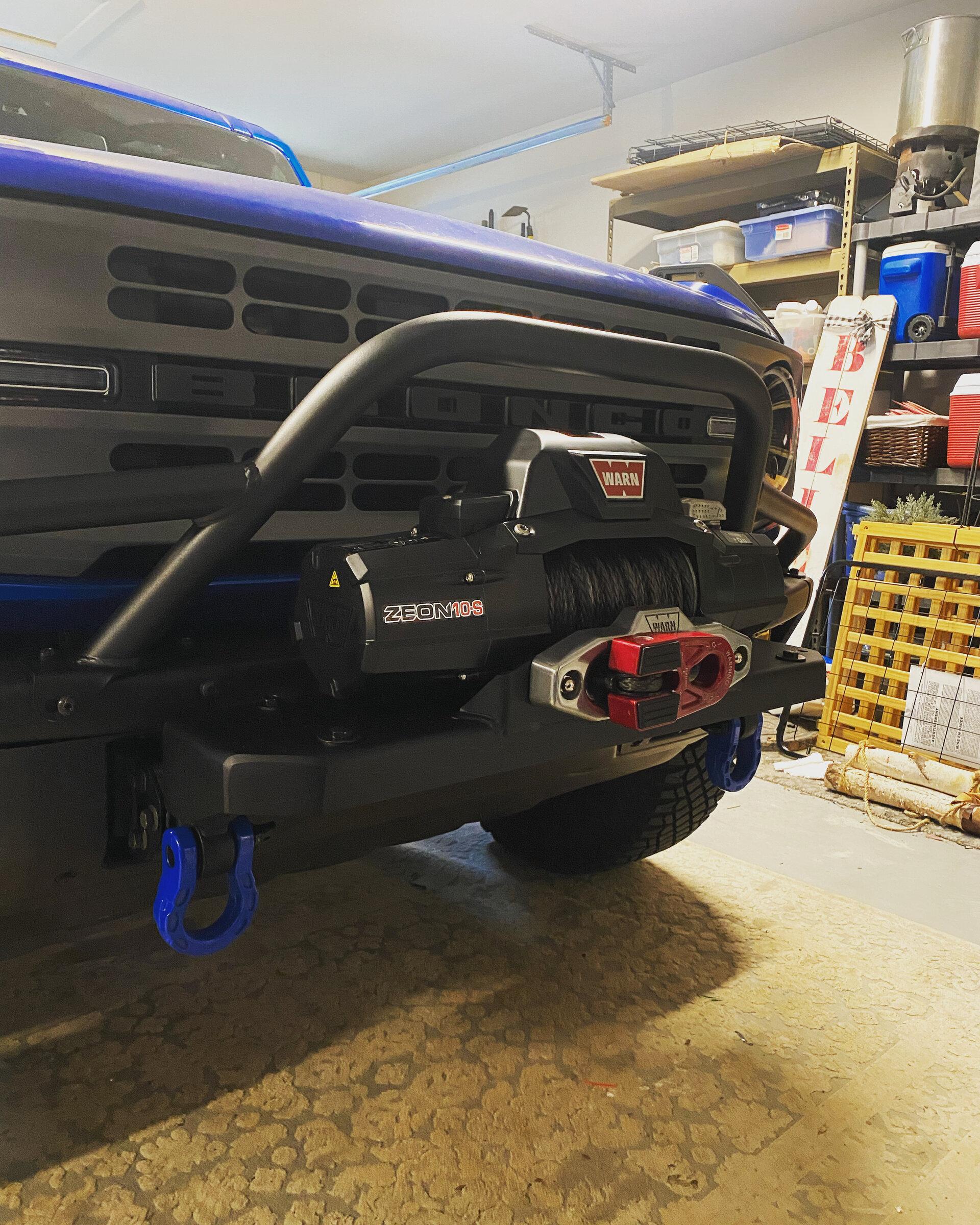 Ford Bronco Factory winch with aftermarket prerunner. 6406C6B8-58F7-44BB-9570-34C7A5E371B9