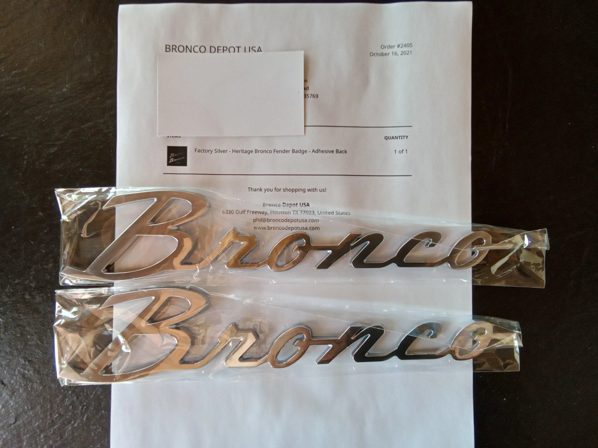 Ford Bronco Bronco Depot badges - SOLD 20220301_101144