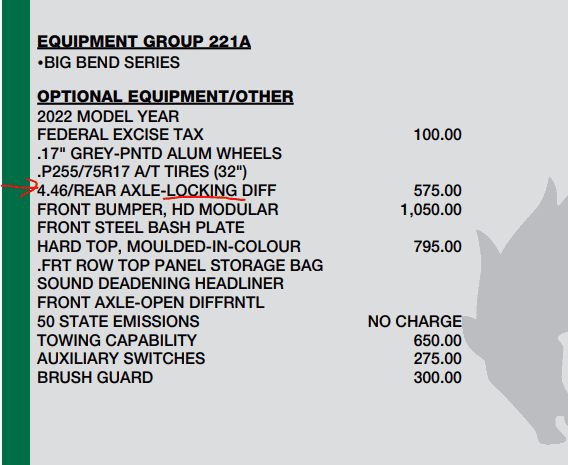 Ford Bronco Does rear axle differential lock or not? 1646156448603