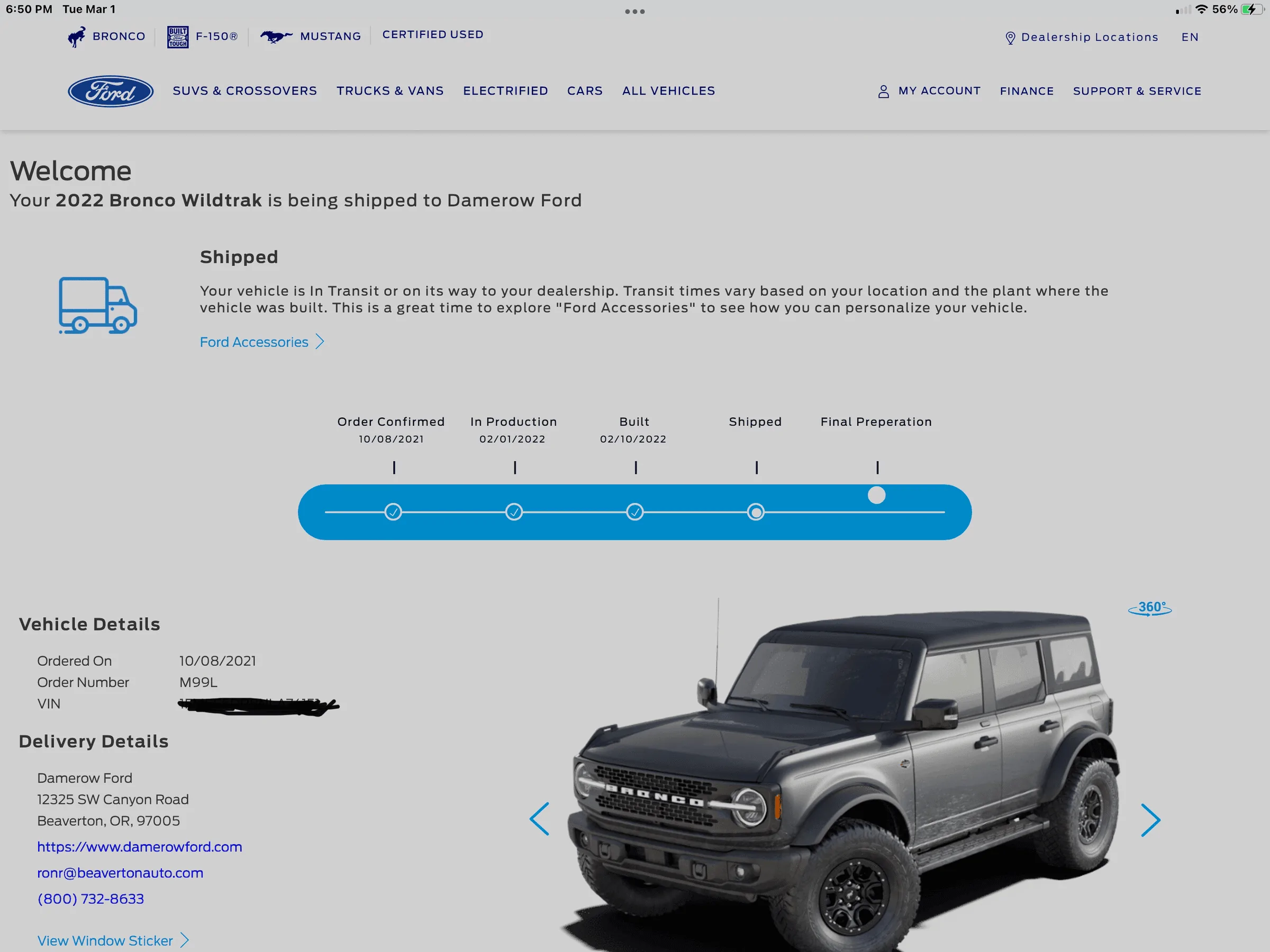 Ford Bronco Sticker, Blend date, ETA, modules no ship date 1766F138-56E1-4806-BE7D-F6422FAA0803