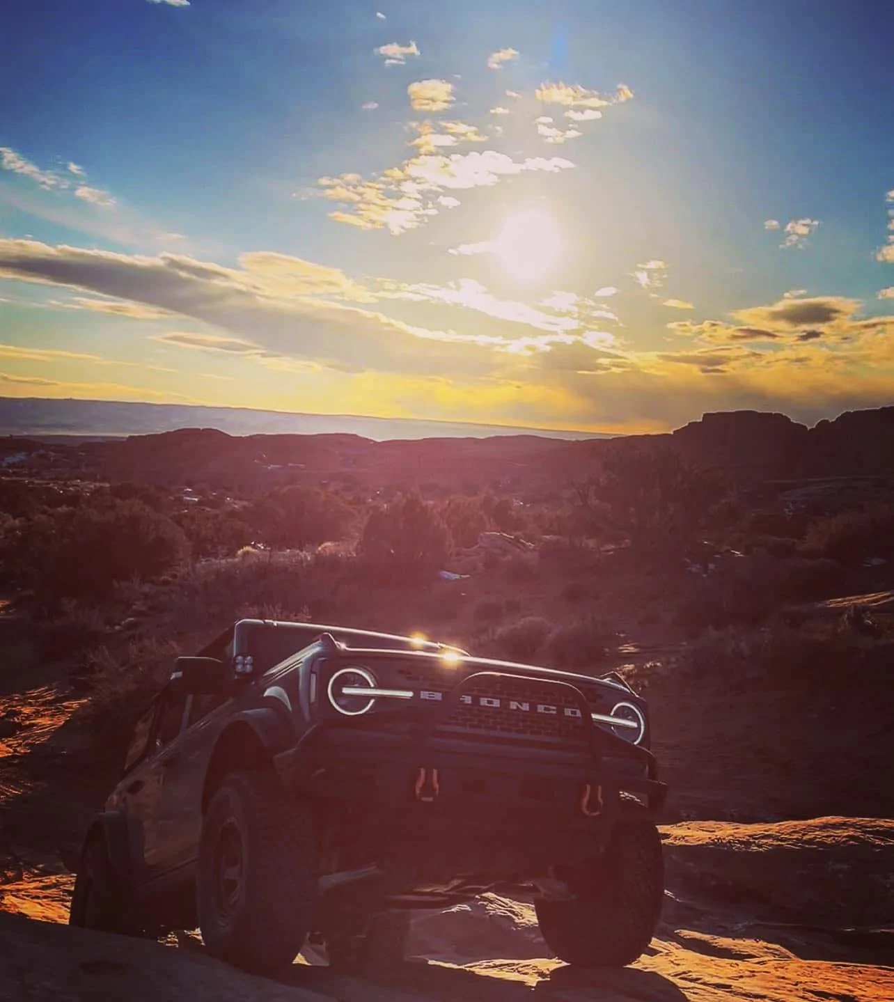 Ford Bronco Bronco sunrise moab sunset