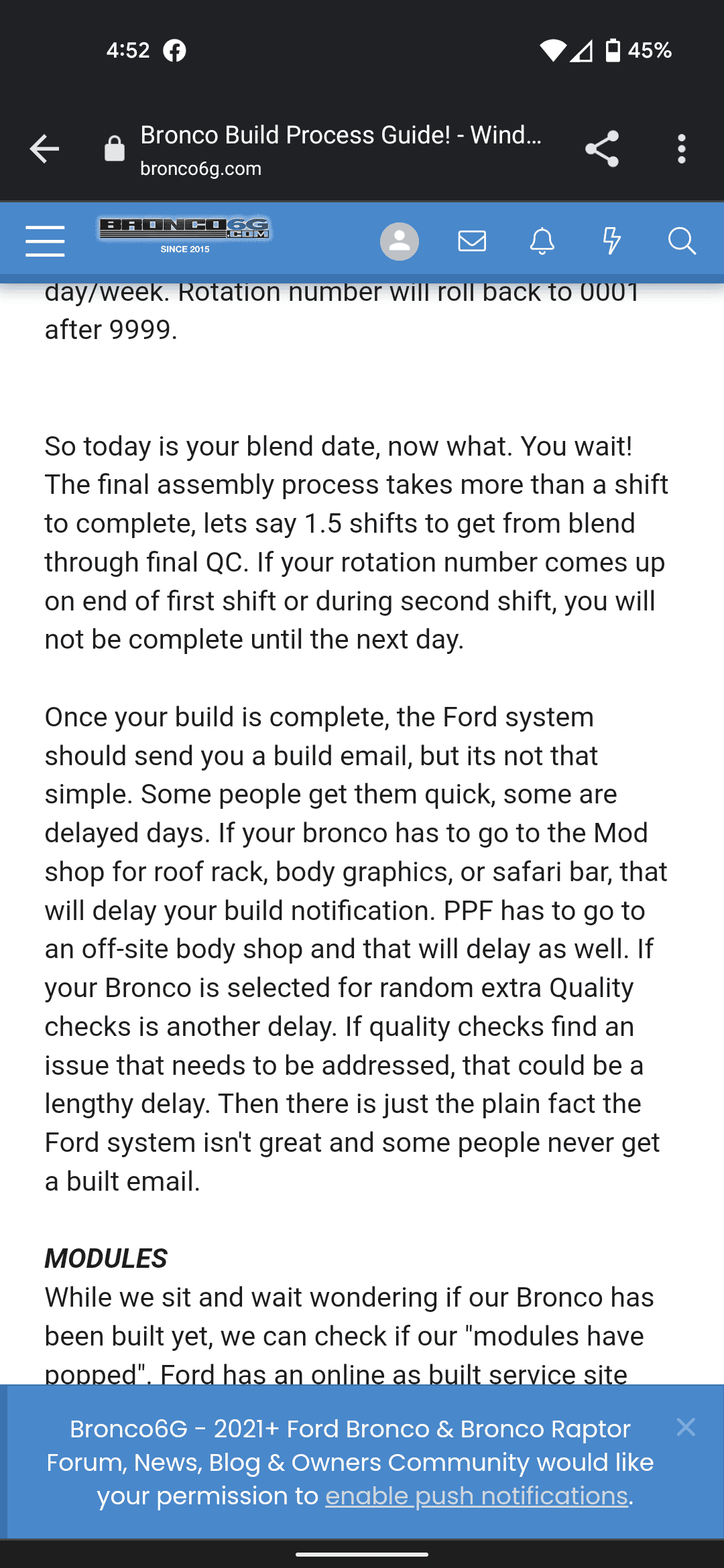 Ford Bronco 2/21/2022 Build Week Group Screenshot_20220302-165249